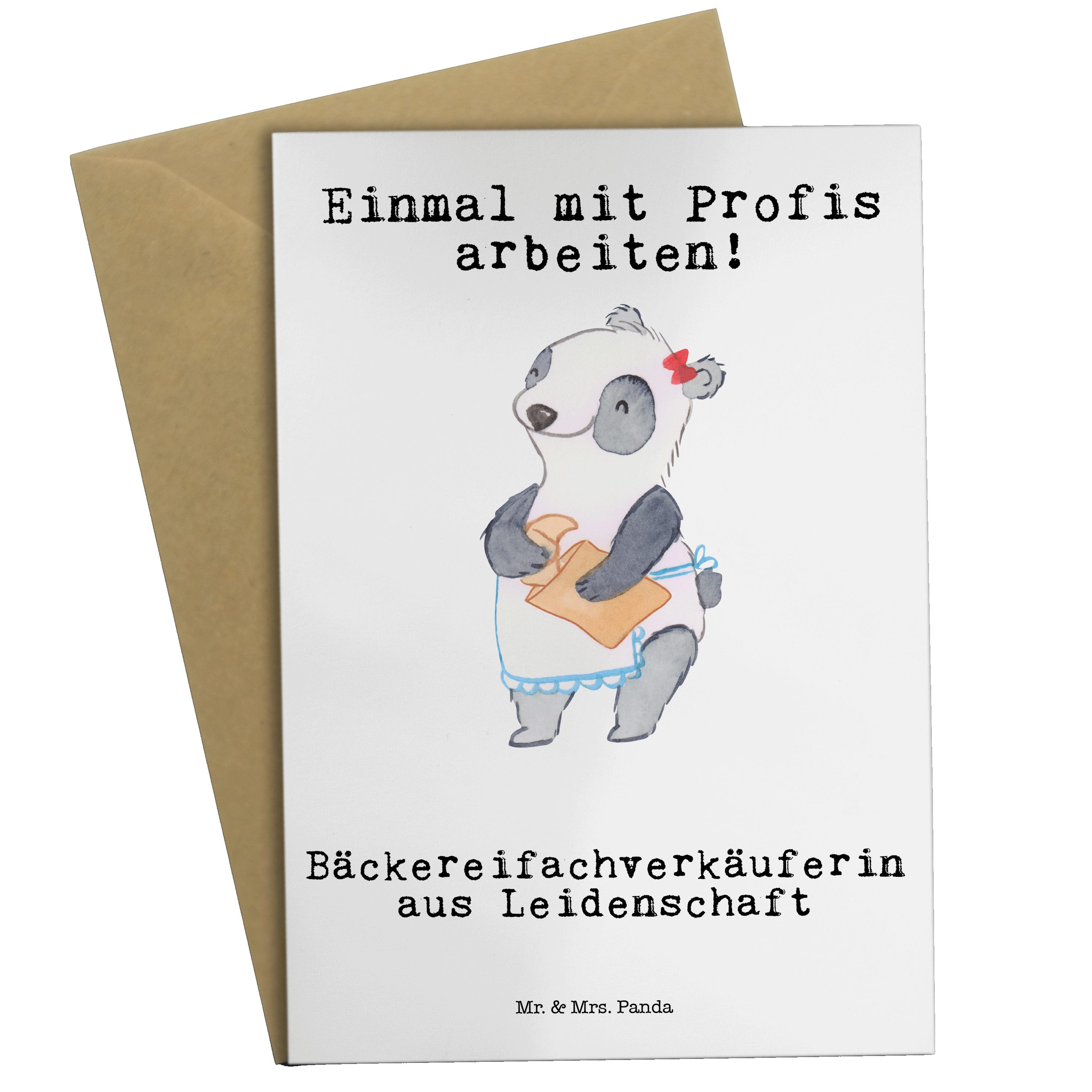 Weiß Panda - Grußkarte & Geschenk, aus Leidenschaft Mr. Bäckereifachverkäuferin - Mrs. Klappkart
