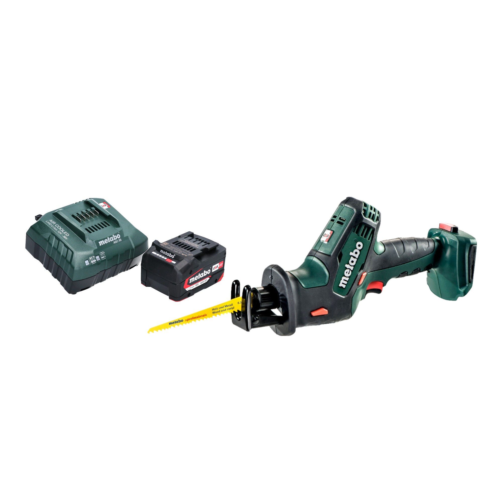 metabo Akku-Reciprosäge SSE 18 LTX Compact Säbelsäge 18 V 13 mm + 1x Akku 4,0 Ah + Ladegerät