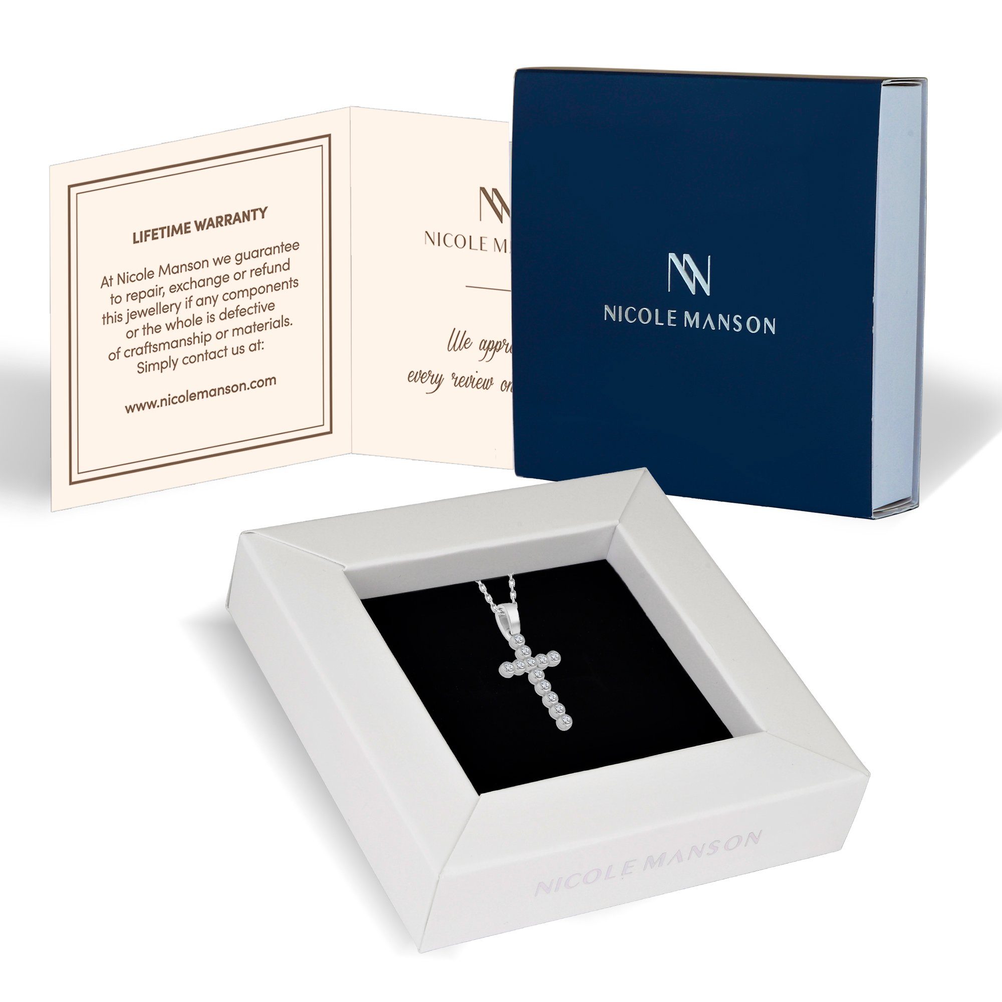 Anhänger Manson Kreuz 40-45 Halskette mit Kette 925 Silber Nicole cm