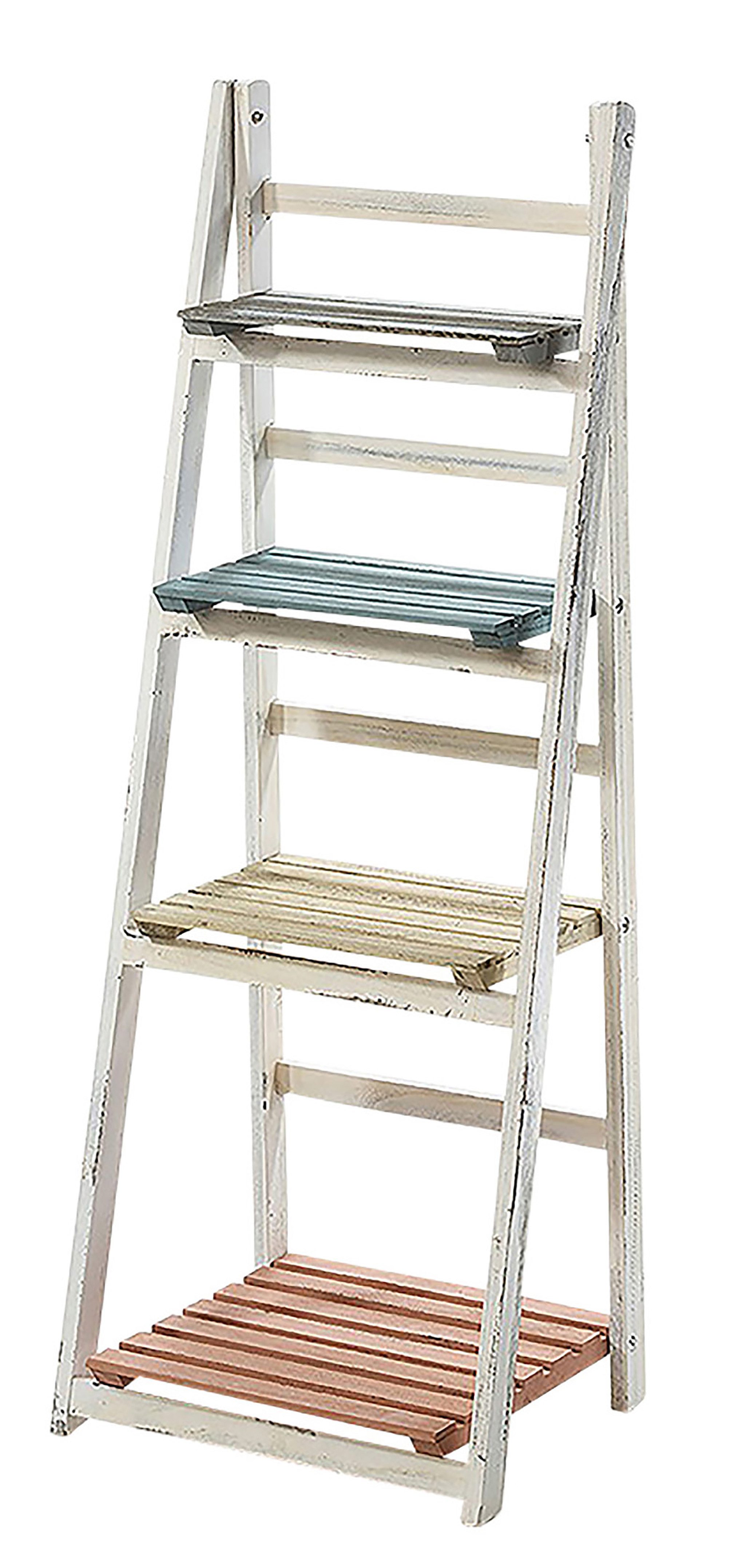 Kobolo Regal Stufenregal VINTAGE aus Paulownia-Holz mit 4 Böden günstig online kaufen