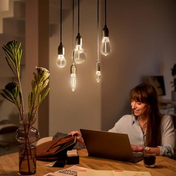 Philips LED-Leuchtmittel LED Lampe ersetzt 11W, E27 Standardform A60, Grau, warmweiß, 136 Lumen, n.v, warmweiss