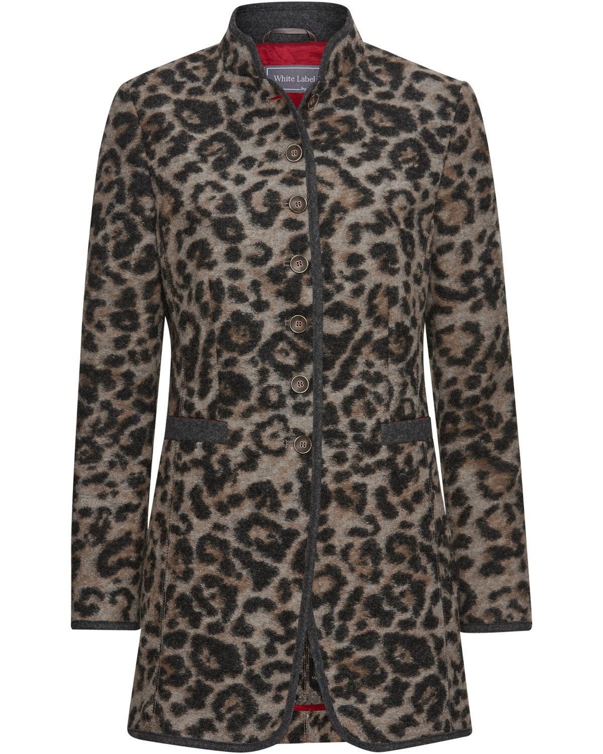 White Label Longblazer Gehrock mit Leopardenmuster günstig online kaufen