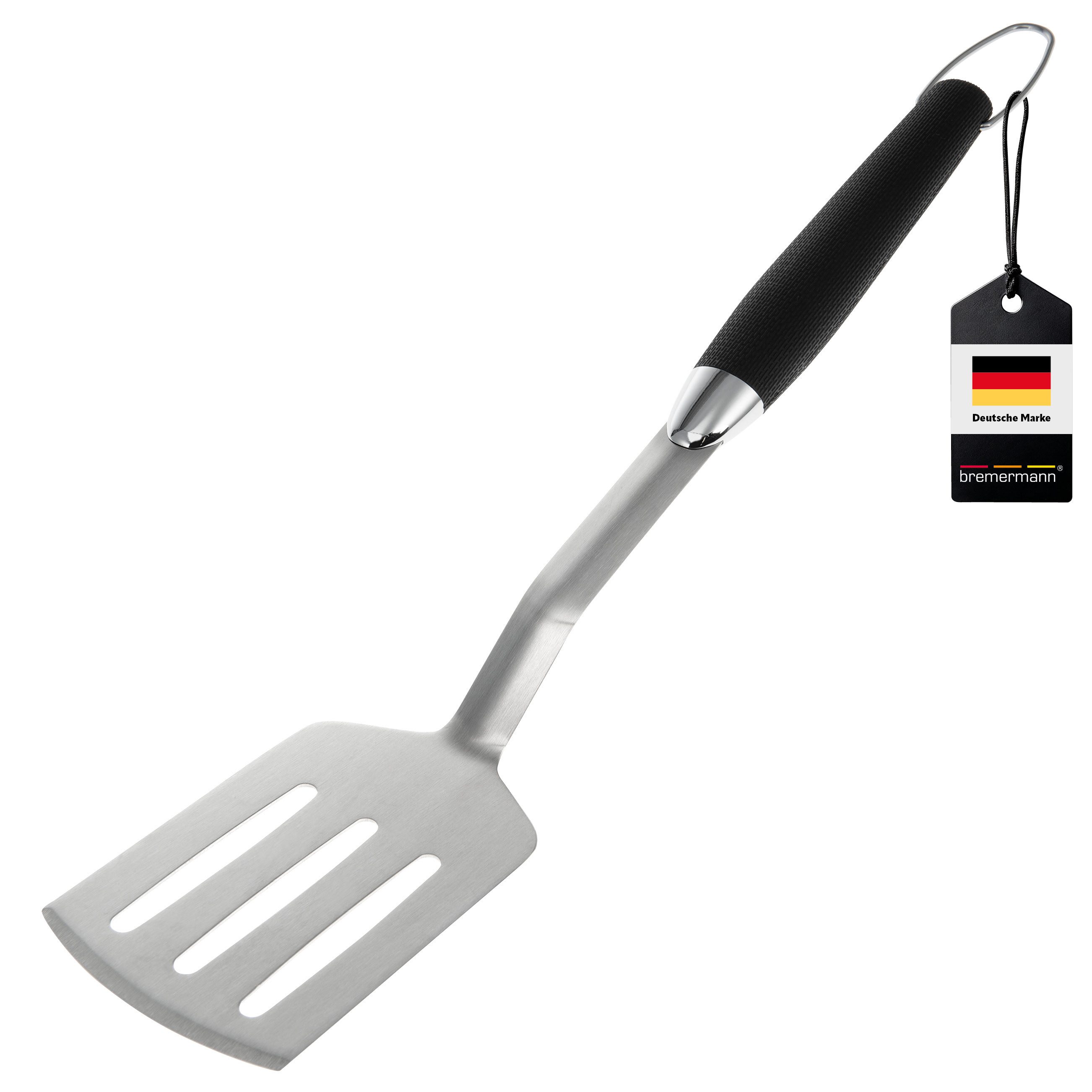 bremermann Grillwender Grillwender // langes Grill-Besteck aus Edelstahl mit Softgrif, mit Aufhängeöse