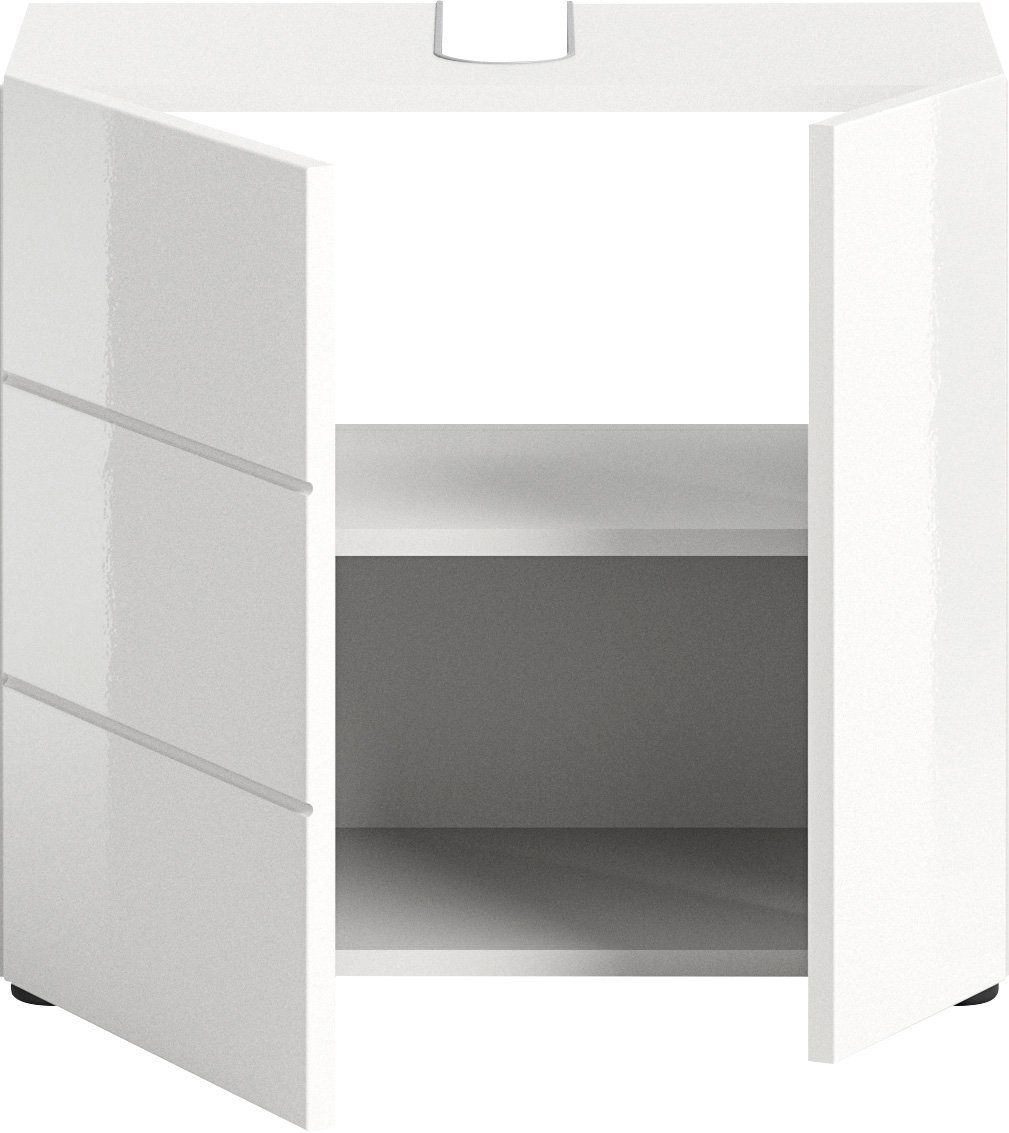 welltime BIEL vanity unit, TOP SELLER!, 60 cm wide, 1 door, 2 compartments, with siphon cutout (1 pc) Bathroom furniture, bathroom cabinet, cupboard, vanity unit, bathroom