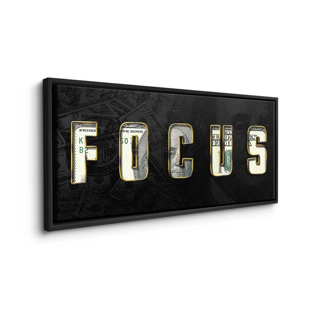 DOTCOMCANVAS® Leinwandbild, Premium FOCUS Motivationsbild hard - Rahmen - - elegant ohne Work