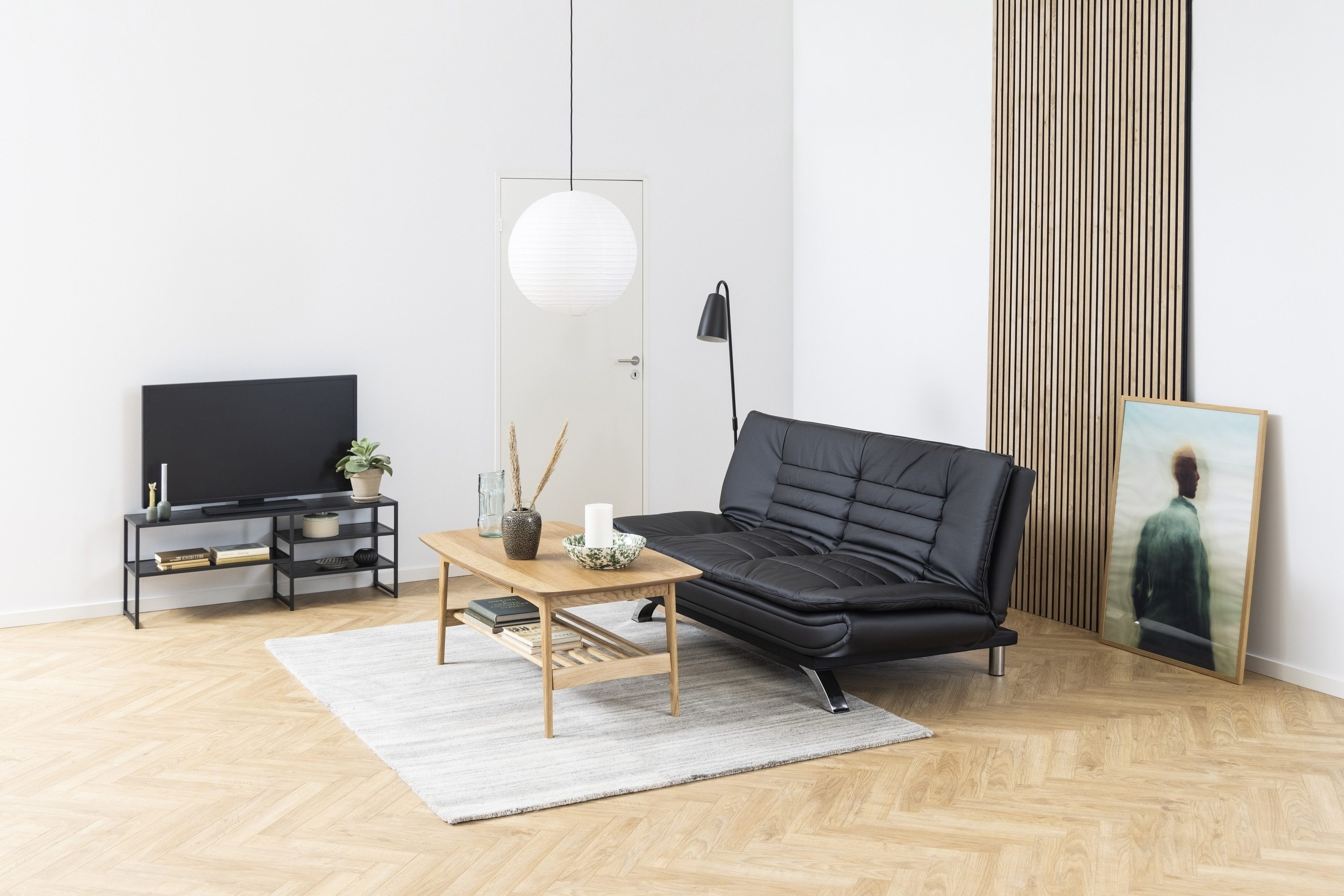 freiraum TV-Regal Seaford, in schwarz, MDF, Stahl - 120x46x33cm (BxHxT)