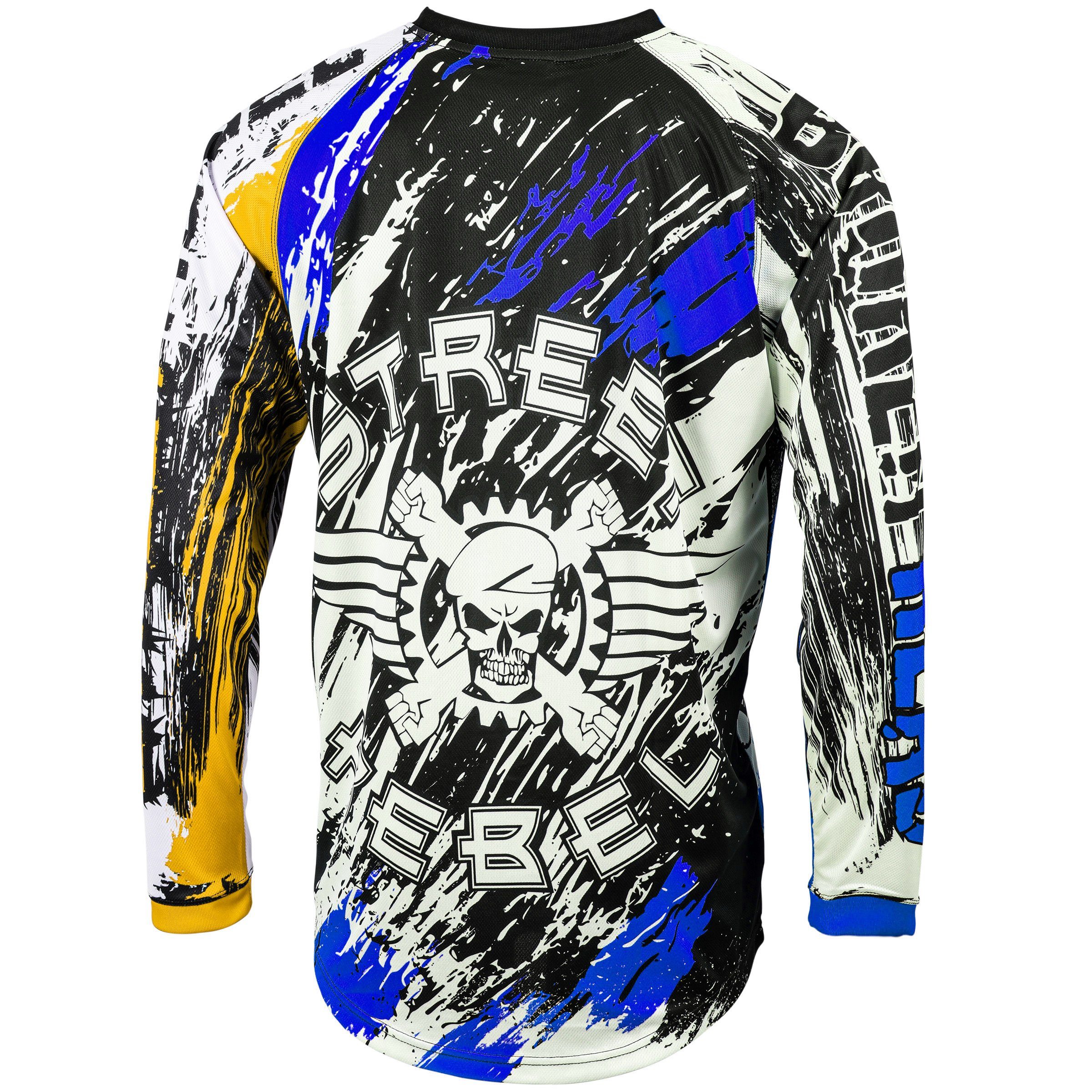Funktionsshirt MX Jersey Street Rebel Blau-Gelb mit Print