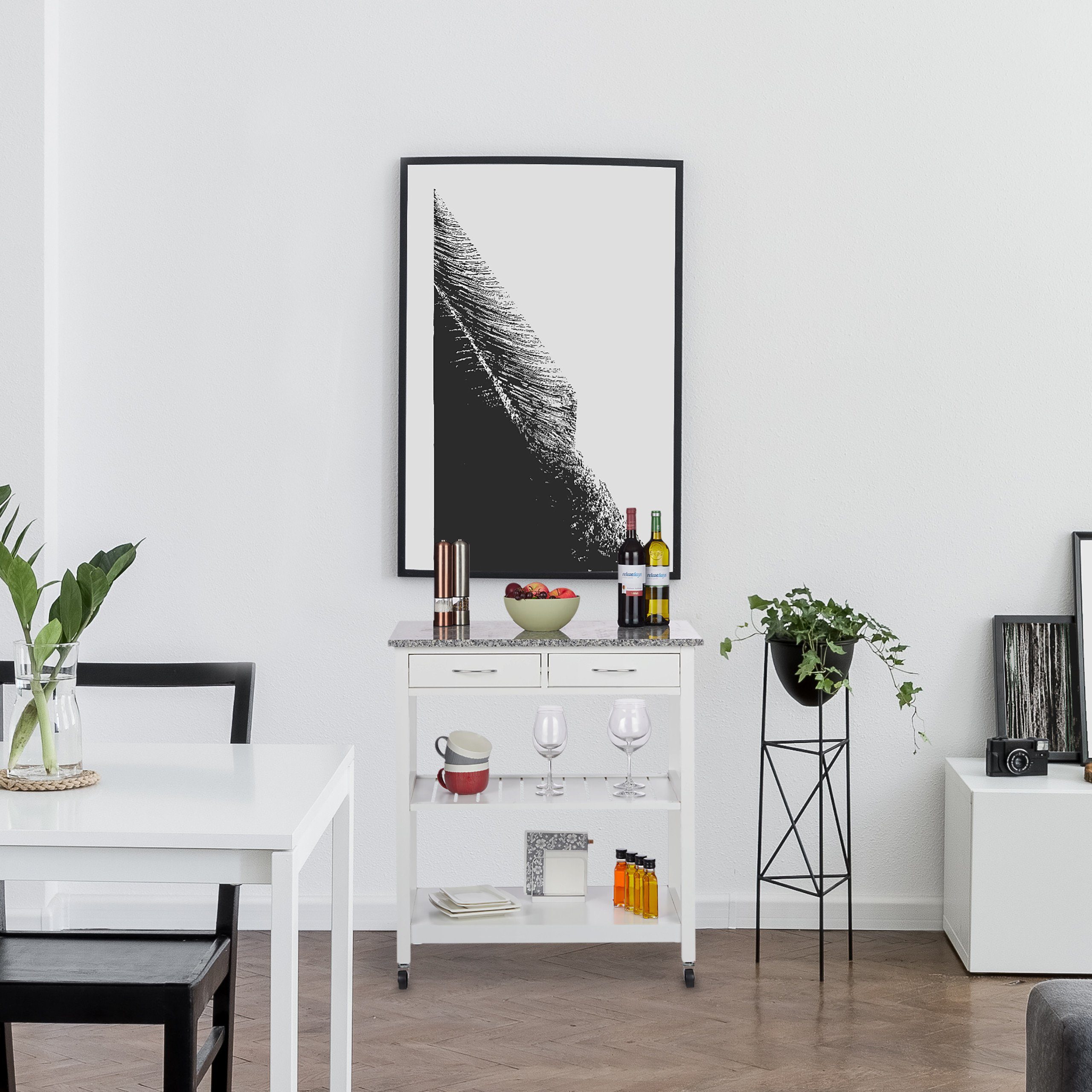 relaxdays Küchenwagen weiß günstig online kaufen