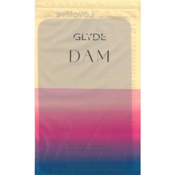 Glyde Kondome Glyde Dams 4 farbige Latex-Schutztücher (Lecktücher) mit Duft Variante: Mix, 4 St., seidenweiche Latex-Tücher für Oralverkehr, 4 x 25 Lecktücher (Cola, Strawberry, Vanilla, Wildberry)