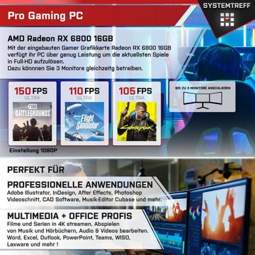 SYSTEMTREFF Gaming-PC-Komplettsystem (27", Intel Core i5 12600K, Radeon RX 6800, 32 GB RAM, 1000 GB SSD, Windows 11, WLAN)