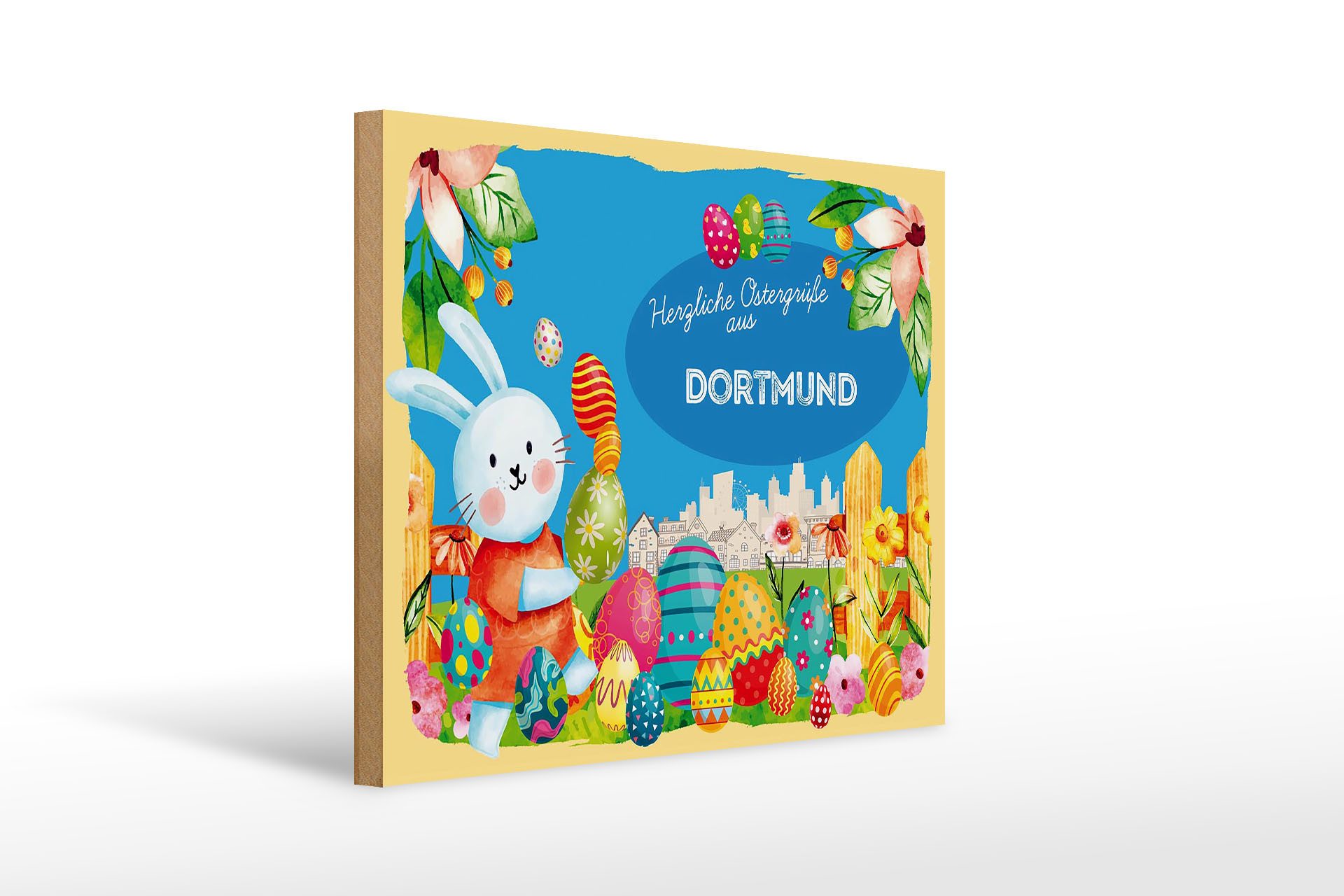 Holzbild Ostern Ostergrüße 40x30cm DORTMUND