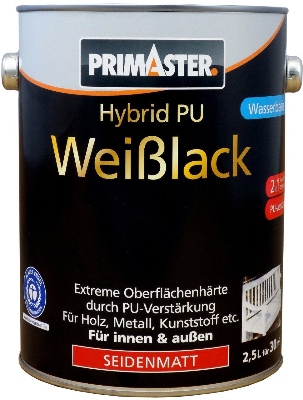 Weißlack Primaster Hybrid-PU-Weißlack 2,5 L seidenmatt