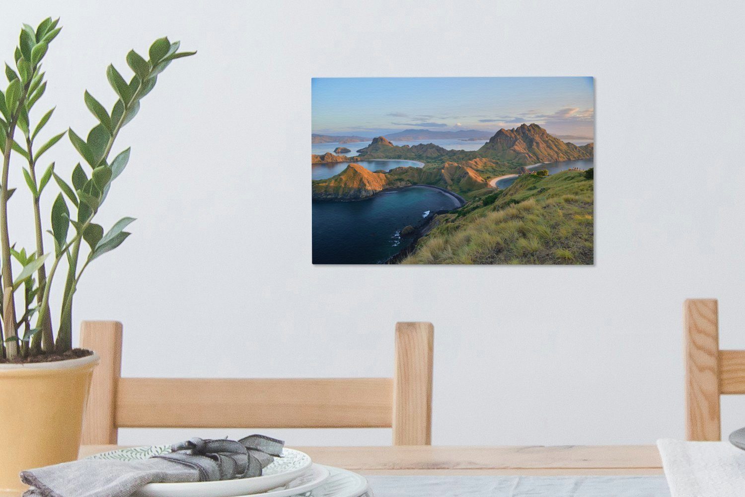 OneMillionCanvasses® Leinwandbild Komodo-Nationalpark mit cm 30x20 Leinwandbilder, Wandbild St), Wanddeko, (1 Komodowaran, Aufhängefertig, dem