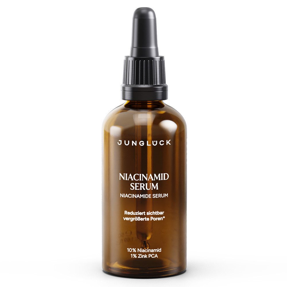JUNGLÜCK Gesichtsserum Niacinamid Serum - 10% Niacinamid und 1% Zink, 1-tlg., Reduziert sichtbar vergrößerte Poren