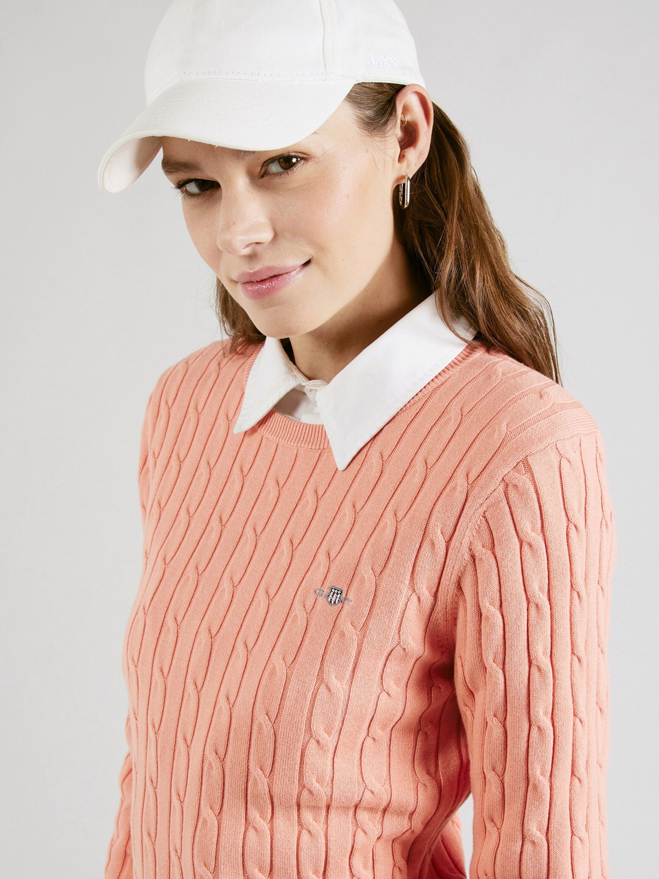 Gant Rundhalspullover (1-tlg) Stickerei