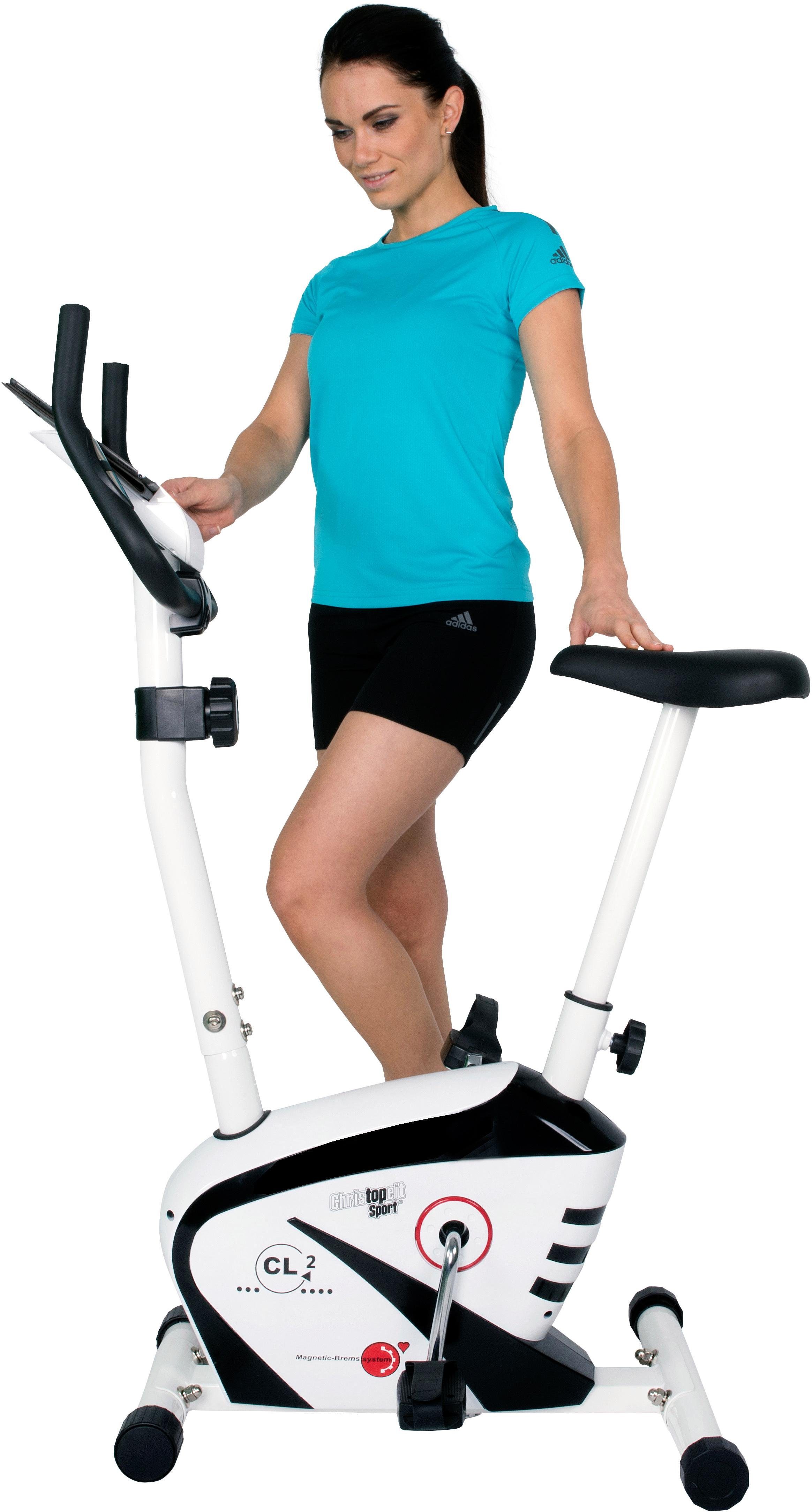 Christopeit Sport® Heimtrainer CL 2 (Computer mit Halterung für Tablet bzw. Smartphone), 100 kg max. Benutzergewicht, Fahrrad, 8 Widerstandsstufen
