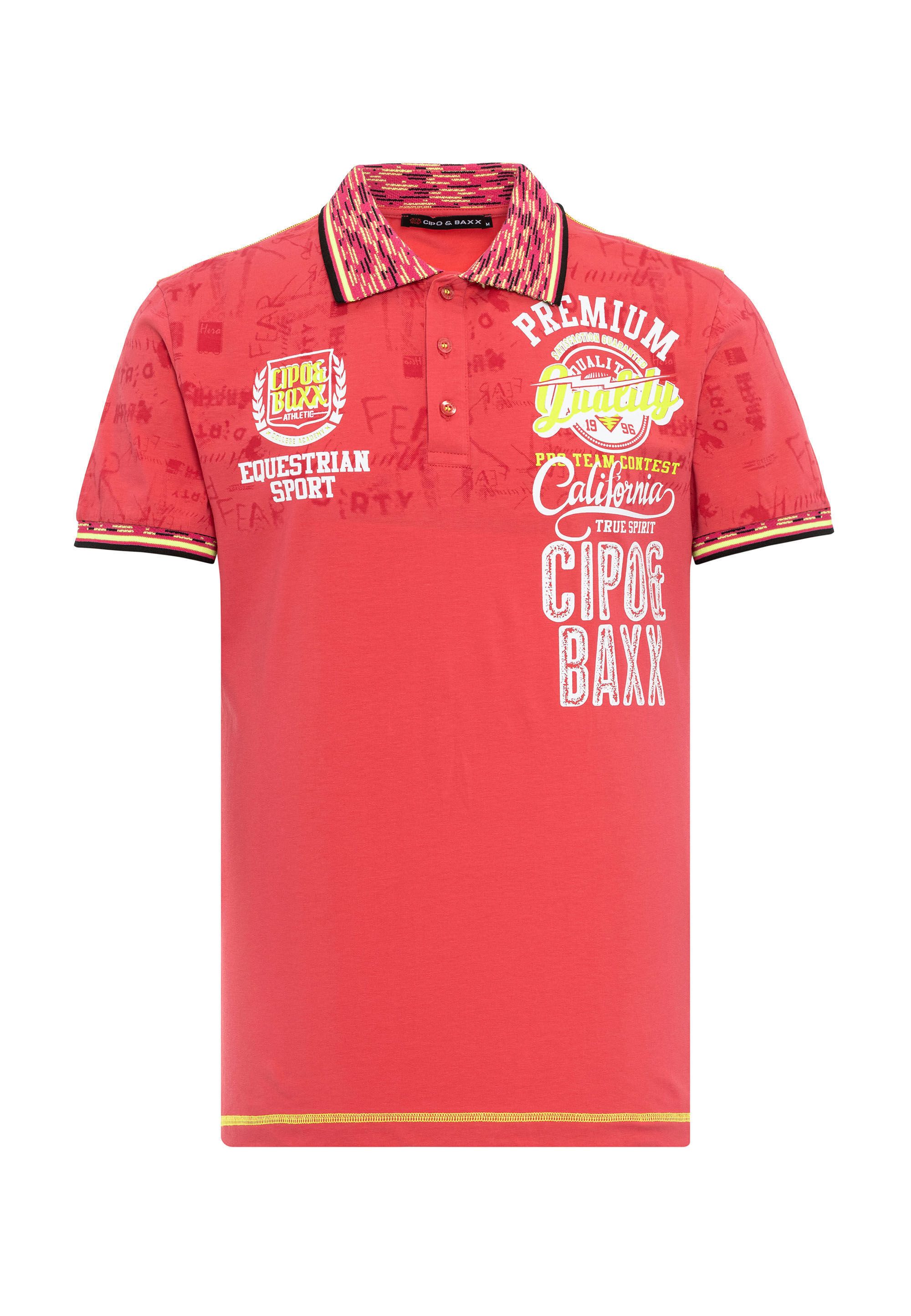 Cipo & Baxx T-Shirt "Poloshirt", mit stylischem Print günstig online kaufen