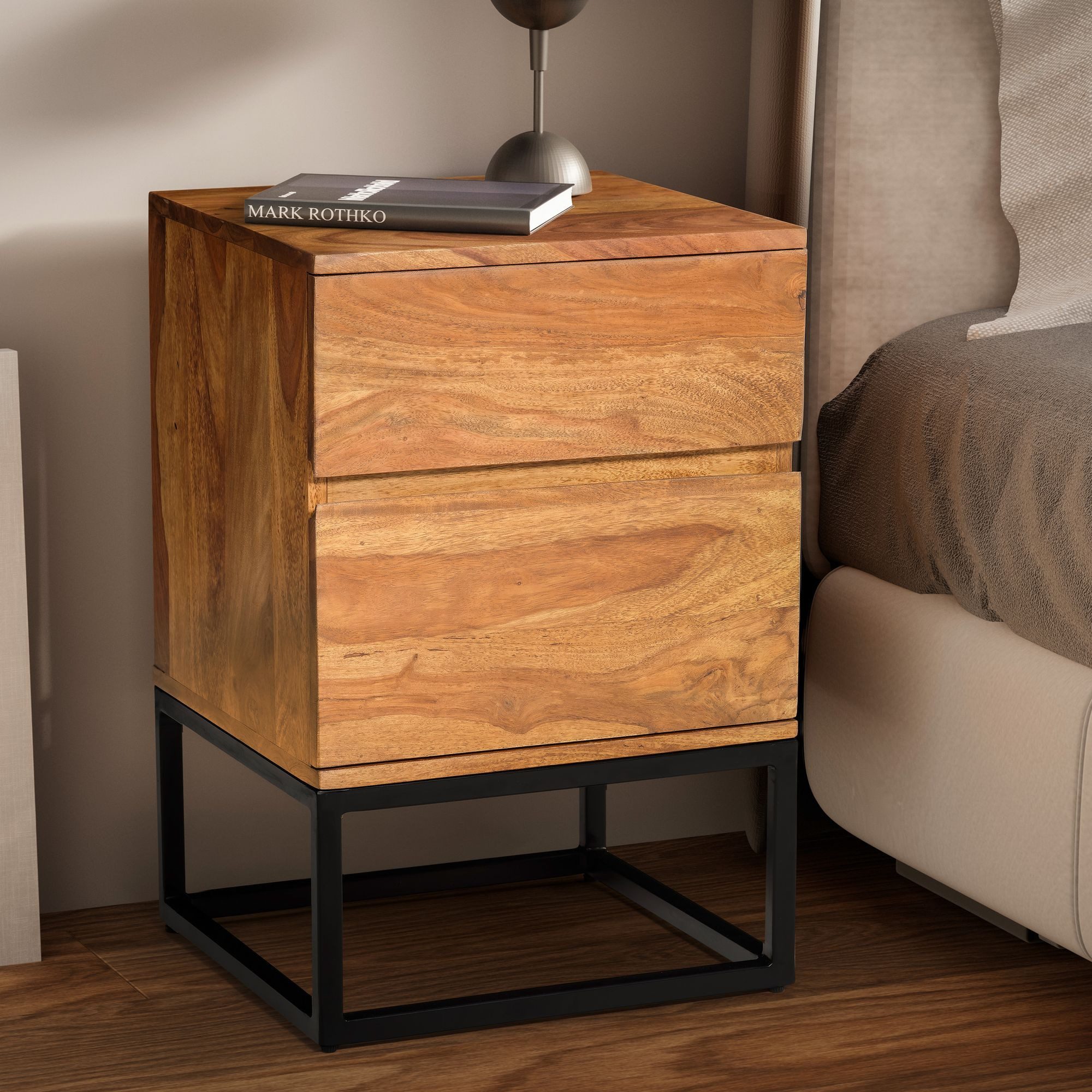 FINEBUY Nachttisch FB105063 (Industrial, 40x38x60 cm günstig online kaufen
