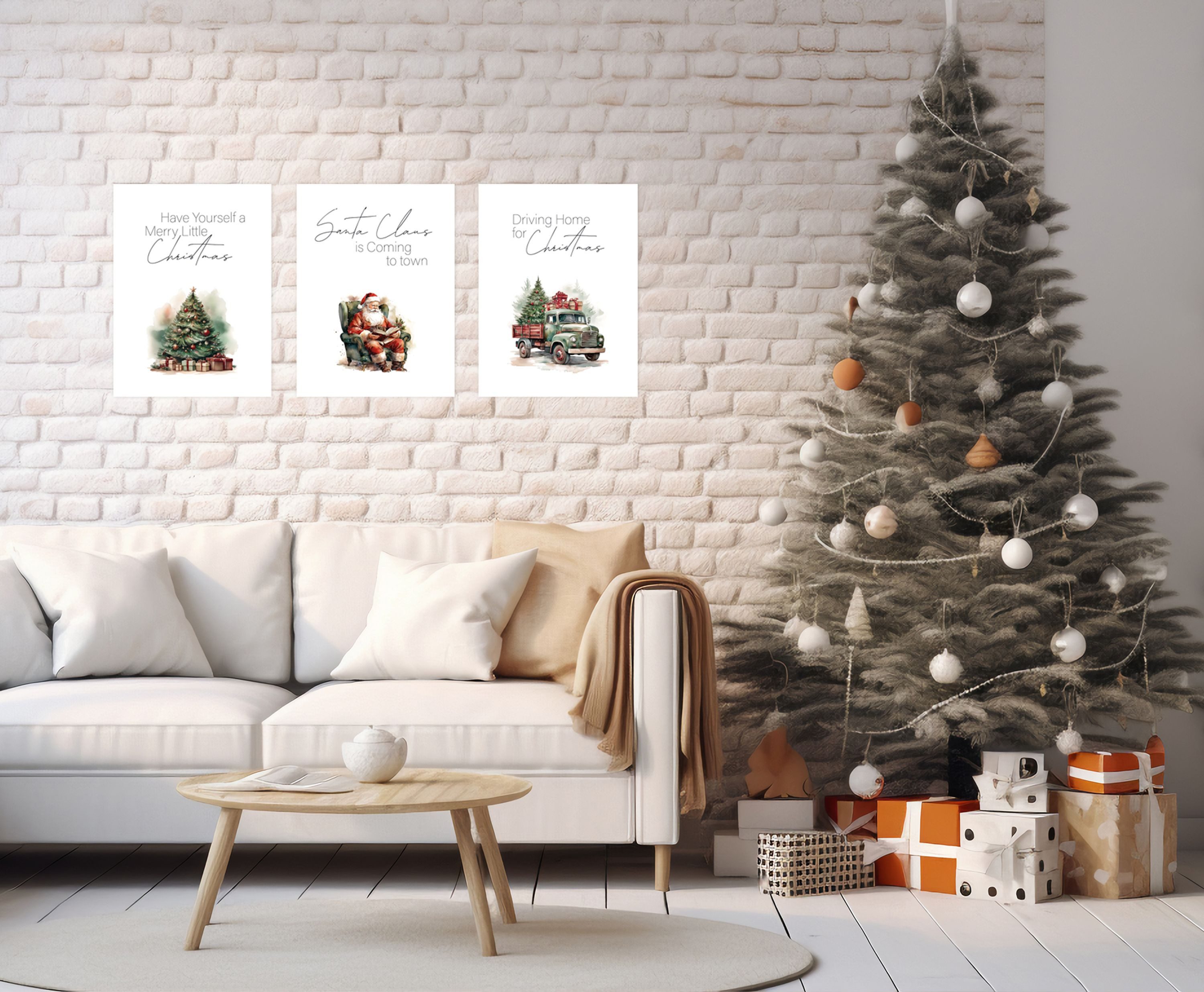 artissimo Mehrteilige Bilder Bilderset, Wandbilder-Set, Poster Weihnachten, Weihnachtsdekoration, Weihnachtsdeko: Sprüche Weihnachten