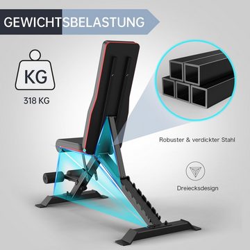 PASYOU Hantelbank Klappbare Verstellbare PA400, Multifunktionale Bankdrücken Bank, 318KG Belastung