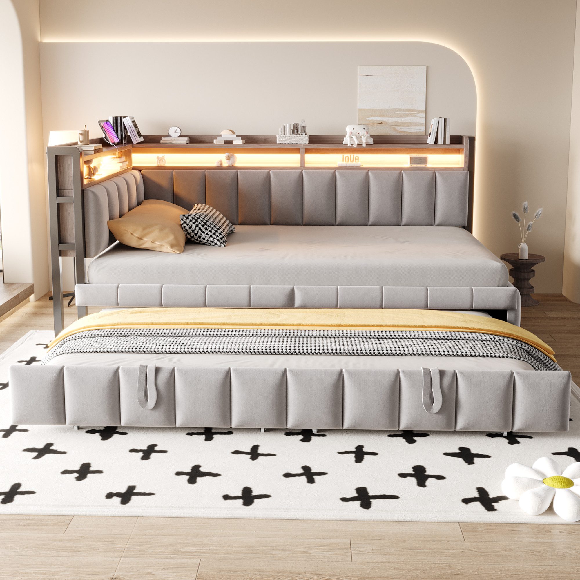 MODFU Schlafsofa mit Ausziehbett, Polsterbett mit günstig online kaufen