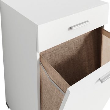 Vicco Wäscheschrank Wäschekorb Badschrank MATTEO XL 1xKipptür Weiß