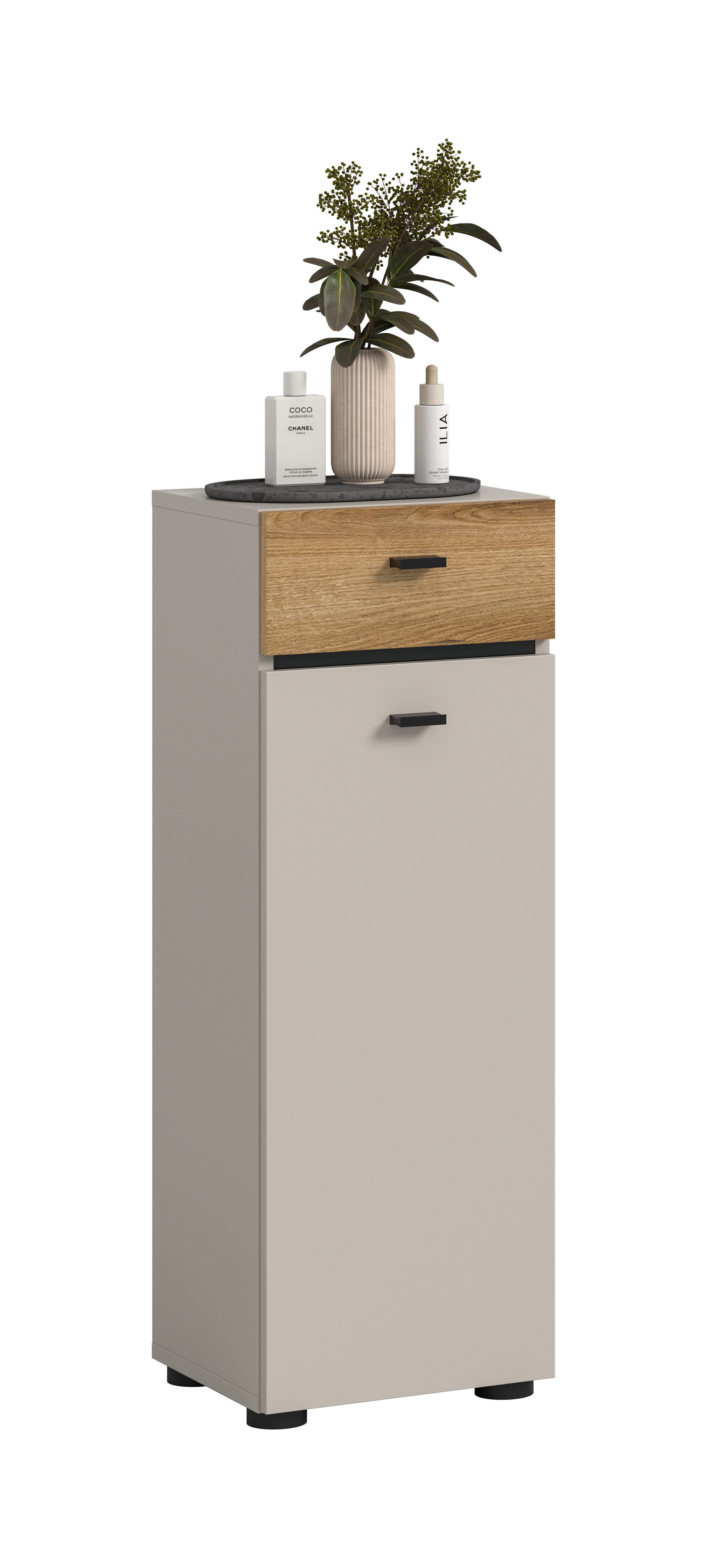 furnling Badkommode Standschrank Aquia, 1 Schublade, 1 Tür, kratzfest, wasserabweisend, Höhe 91 cm
