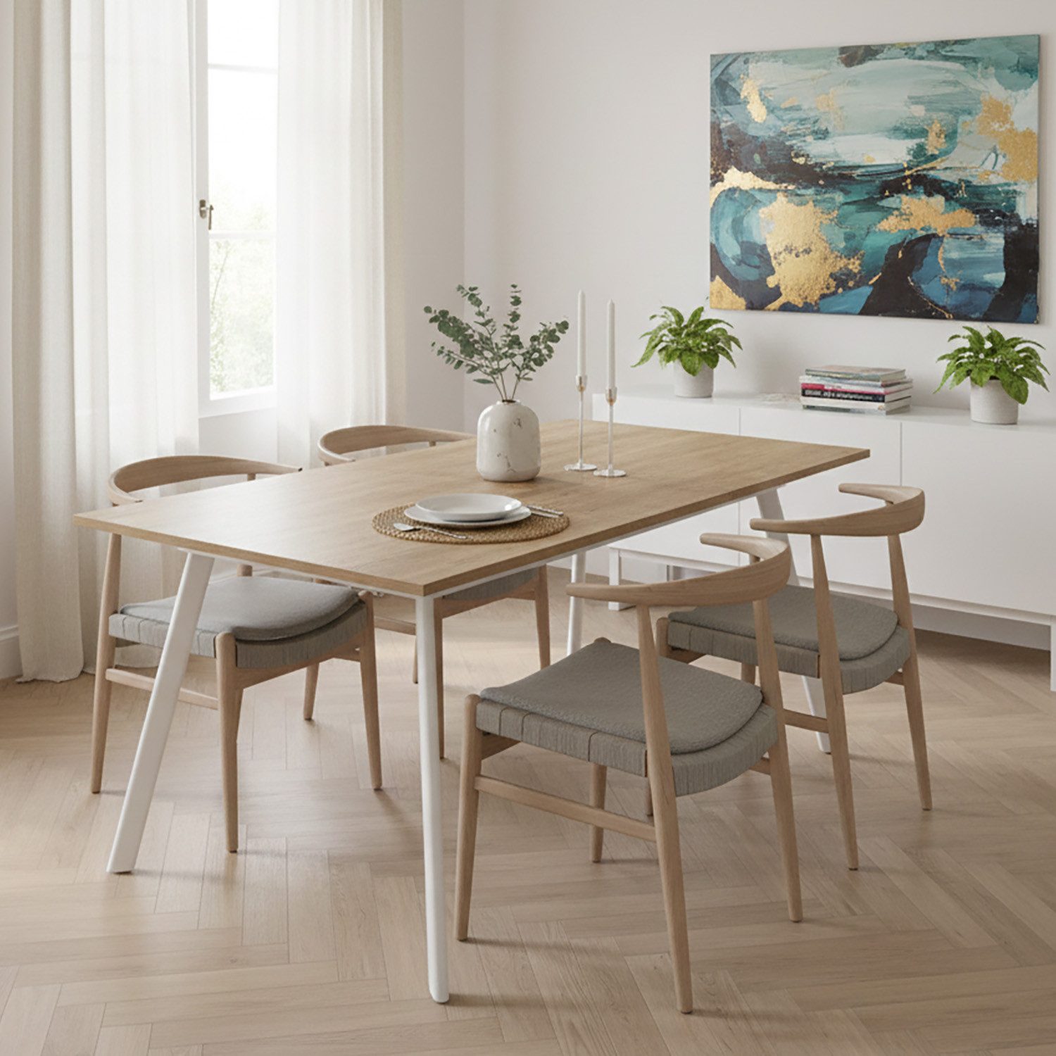 B&D home Esstisch MARA, Metall oder Holzgestell, ausziehbar 120-160cm, 4-6 günstig online kaufen