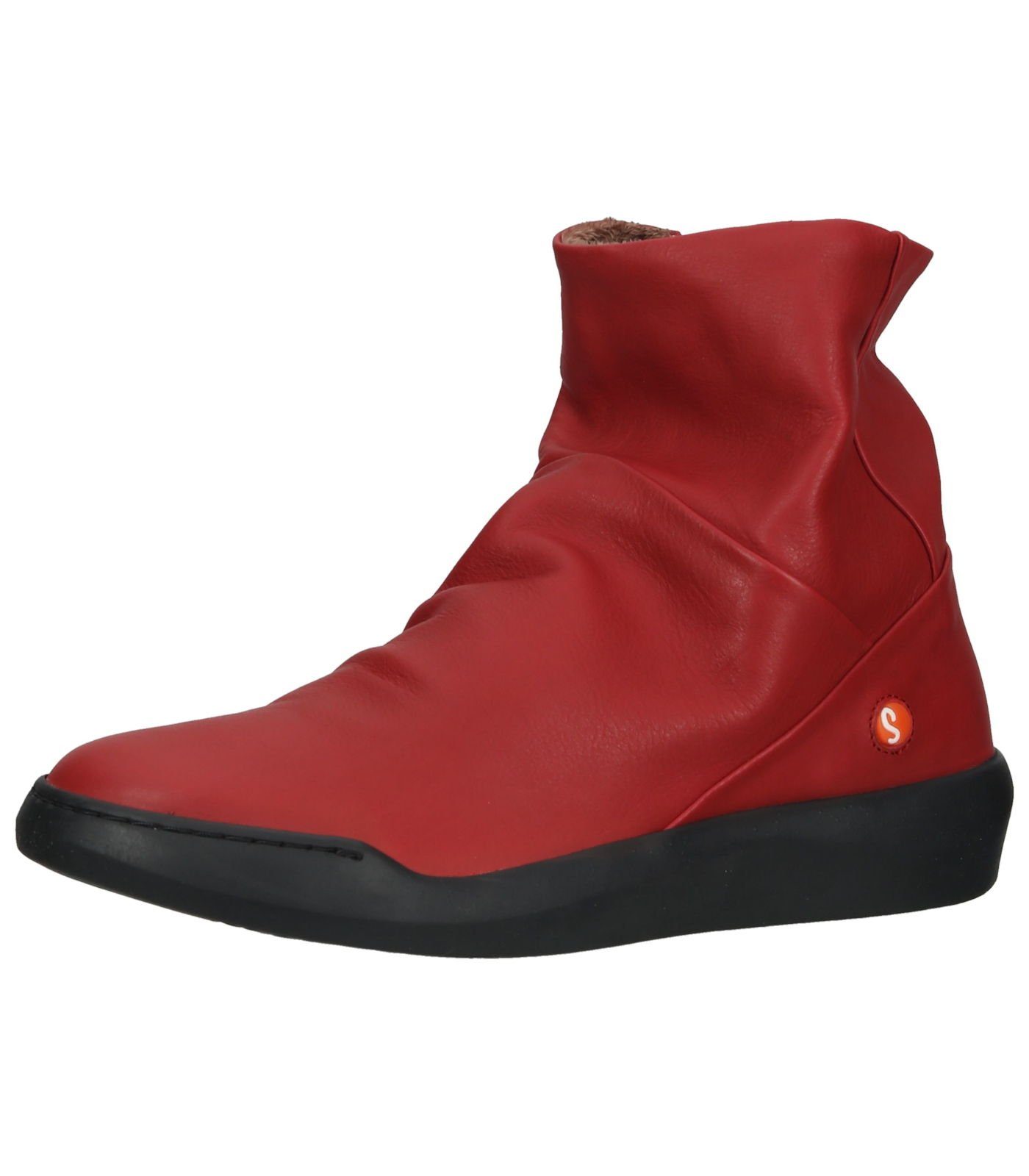 softinos Stiefelette Rot Leder Stiefelette