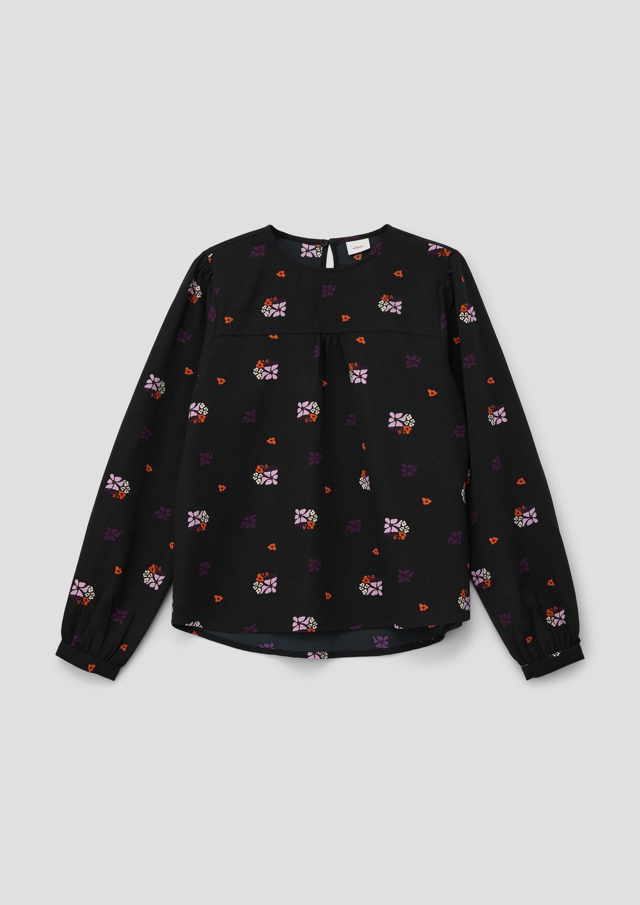 s.Oliver Langarmbluse Bluse Bluse mit Crêpestruktur