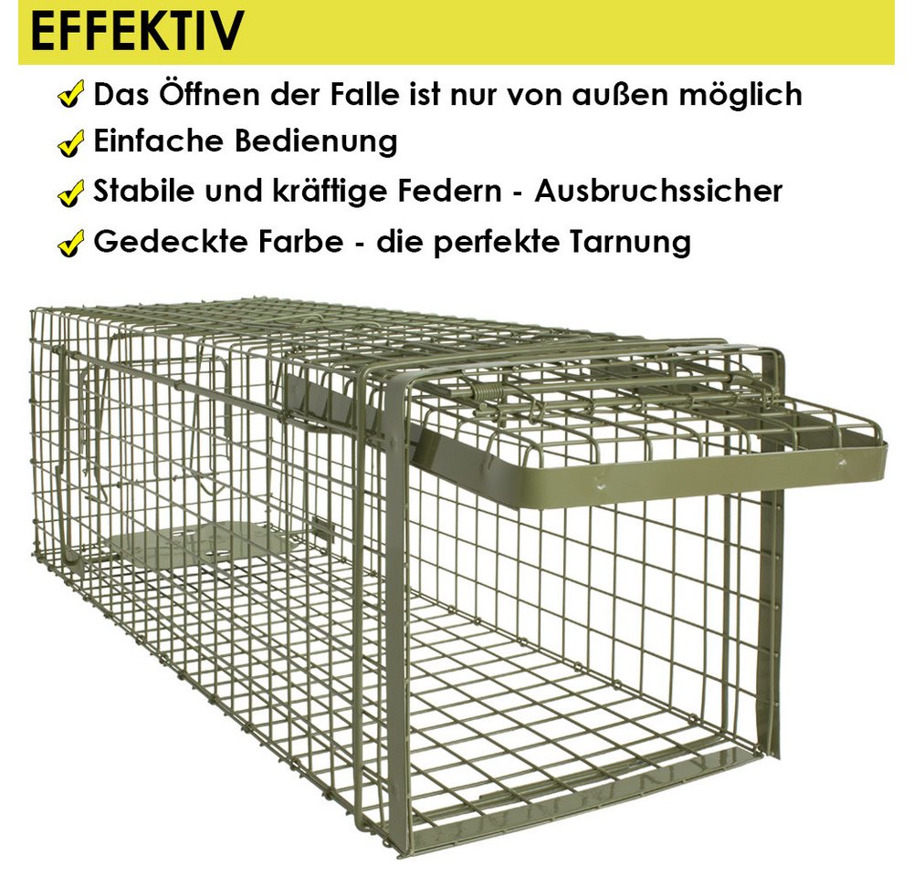 Thumbnail - Petigi Lebendfalle Tierfalle Lebendfalle Grün Marderfalle Drahtfalle 102 x 34 x 34 cm