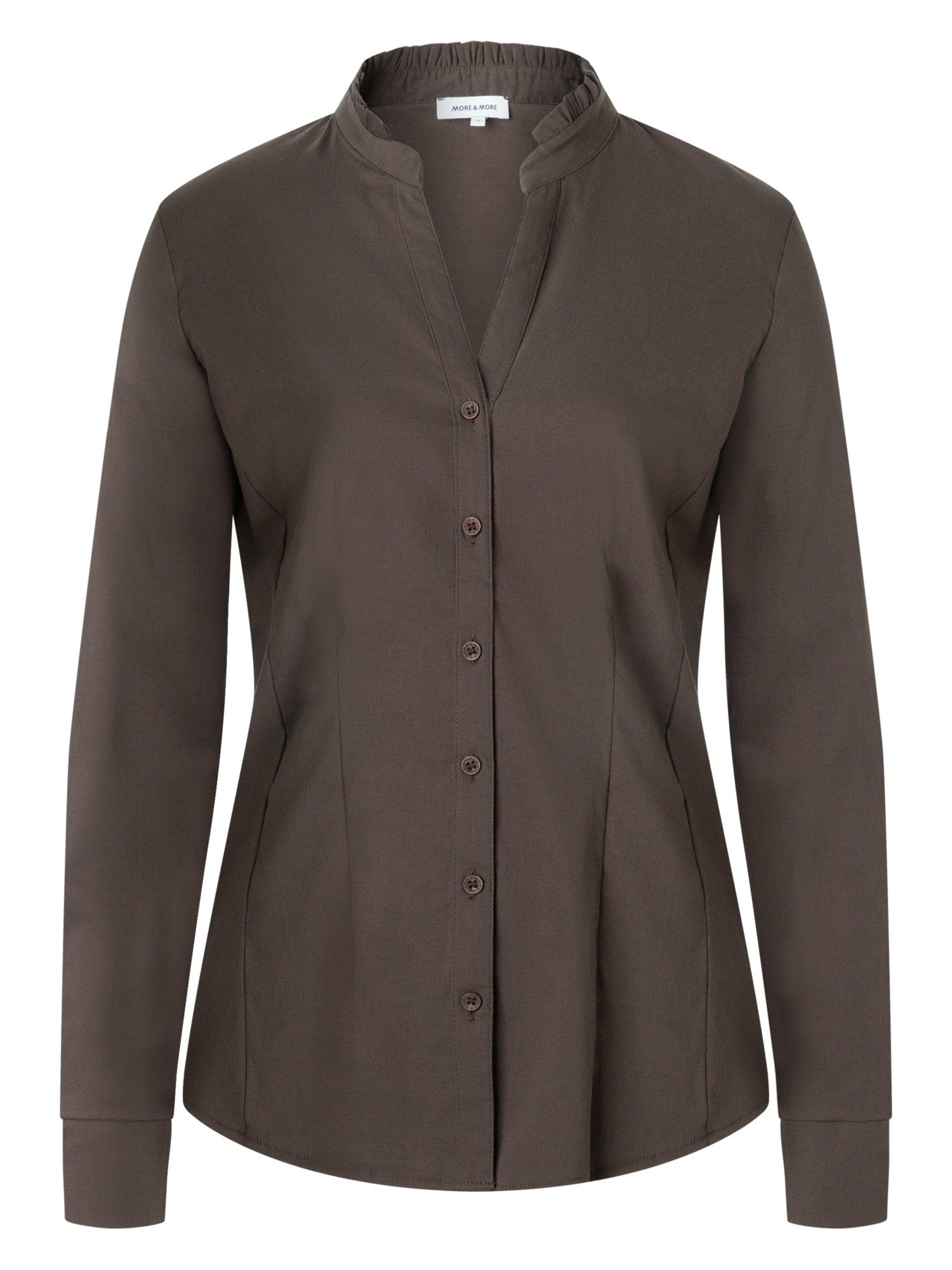 MORE&MORE Langarmbluse feminine Stretchbluse, Rüschenkragen