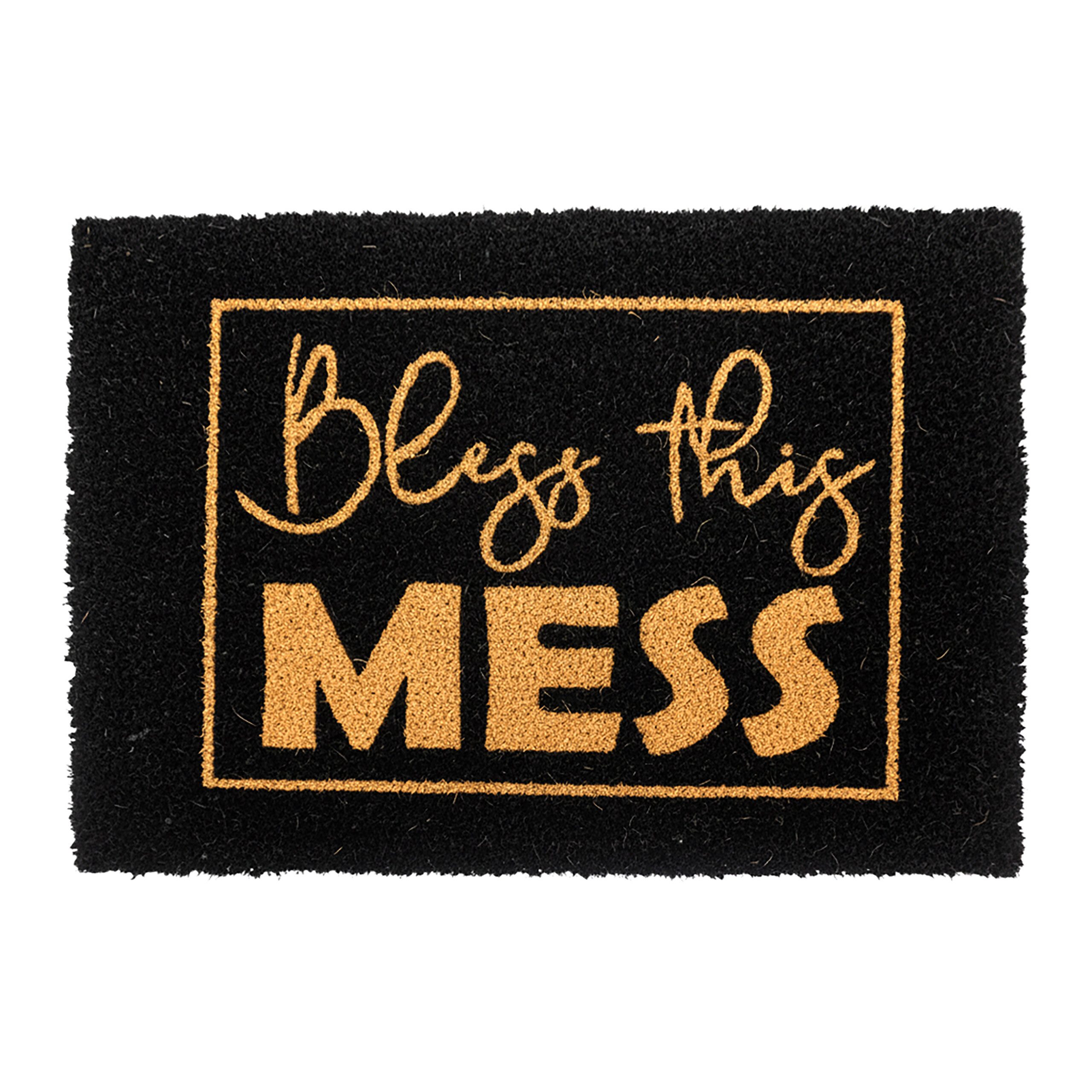 relaxdays Fußmatte Kokos Fußmatte mit Spruch 60x40 cm, rechteckig, Höhe: 10 mm, J