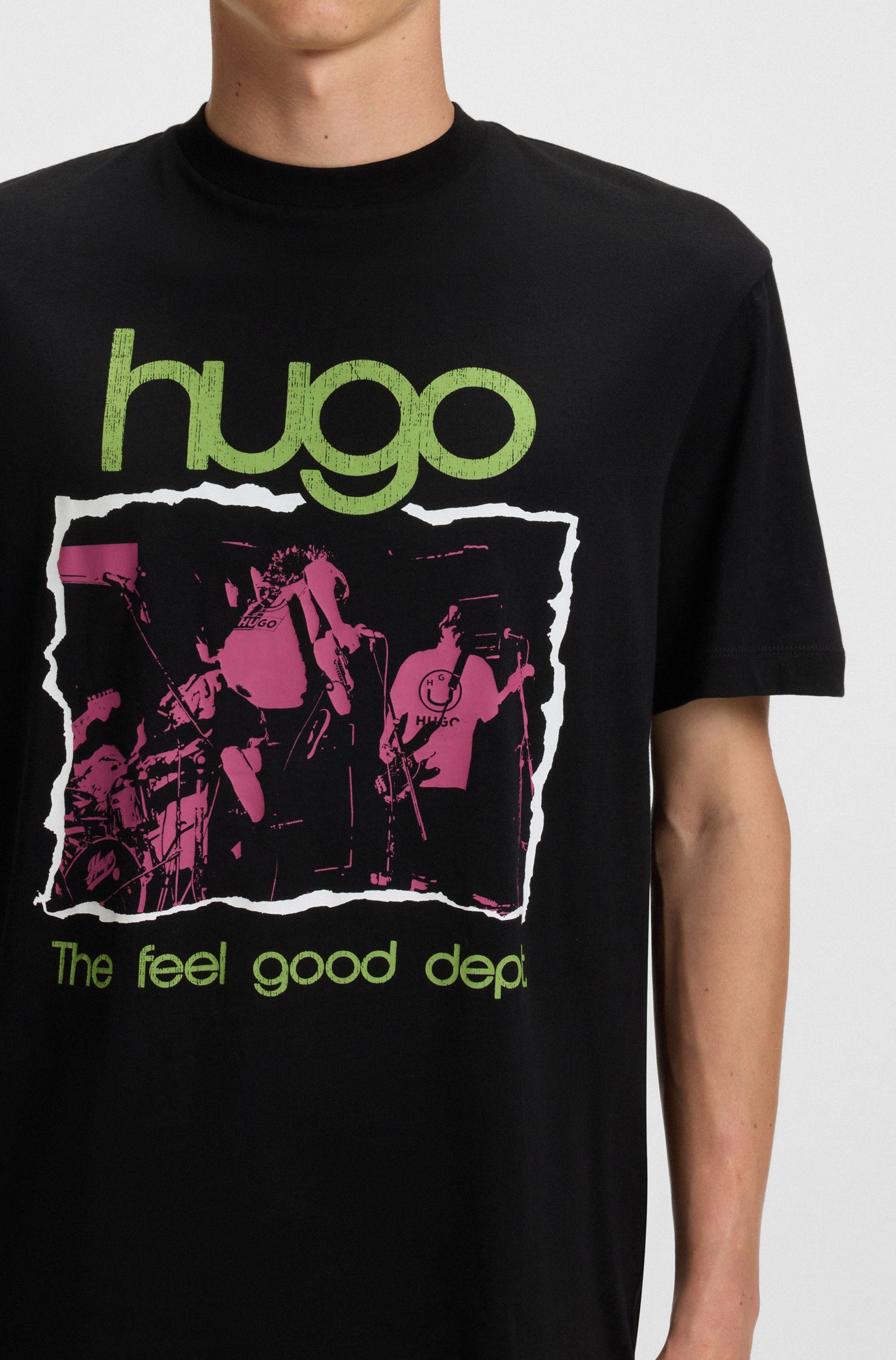 HUGO Blue T-Shirt Nopix mit Fotodruck günstig online kaufen