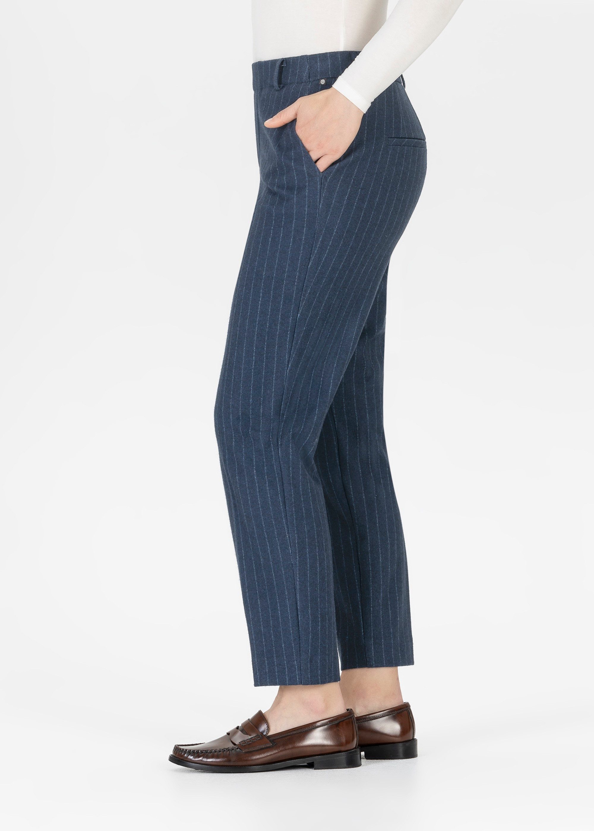 Stehmann Stoffhose mit Nadelstreifen, aus Viskose und Elasthan