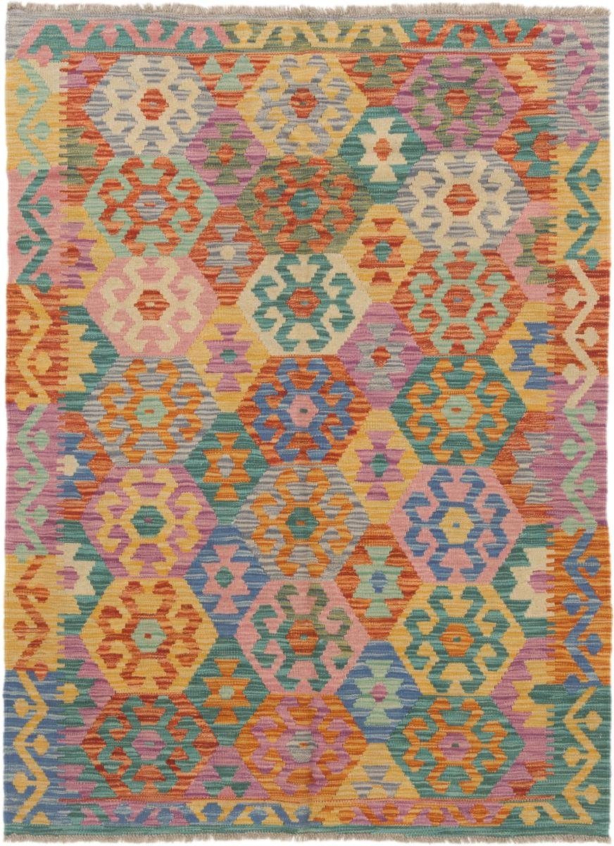 Orientteppich Kelim Afghan 123x167 Handgewebter Orientteppich, Nain Trading, rechteckig, Höhe: 3 mm