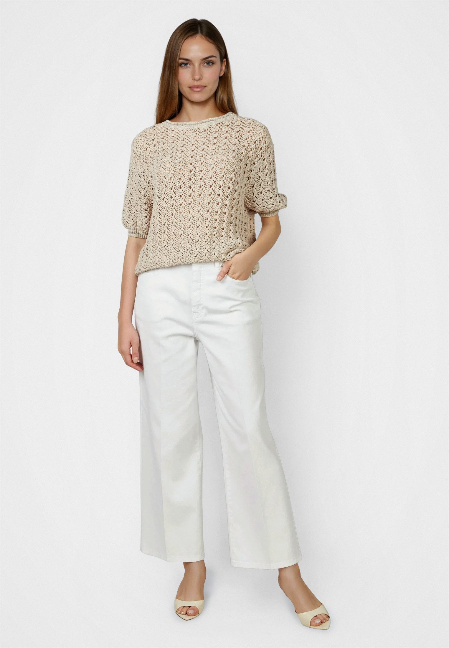 MARC AUREL Strickpullover mit Lurex-Ringeln günstig online kaufen