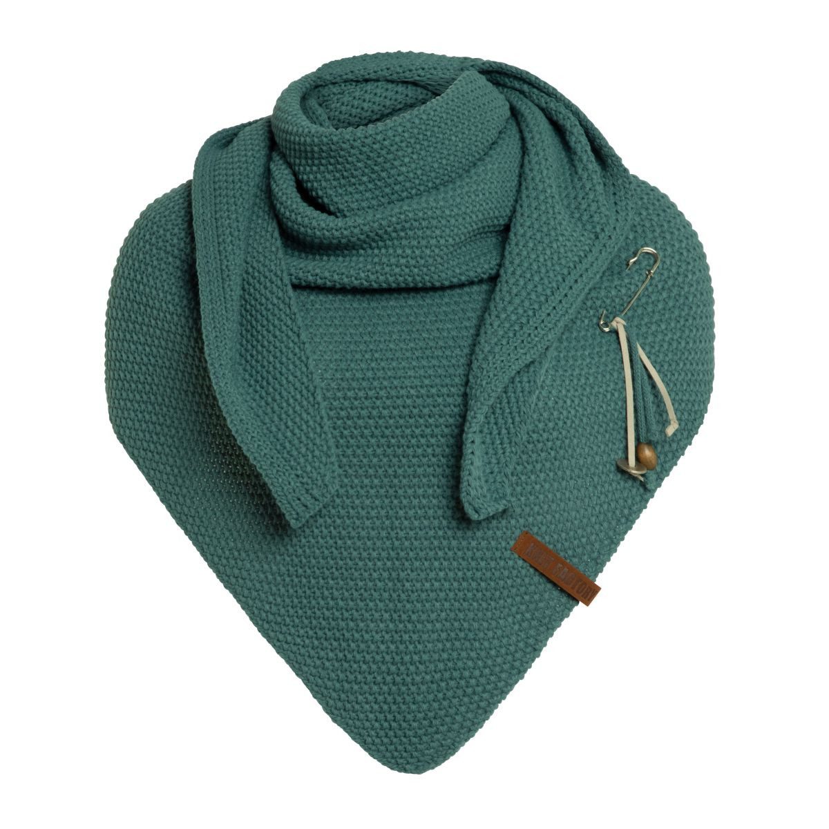 Knit Factory Schal Coco Dreiecksschals 190x85 cm Glatt Grün, (1-St), Schal Strickschal Umhängetuch Tuch Strickware