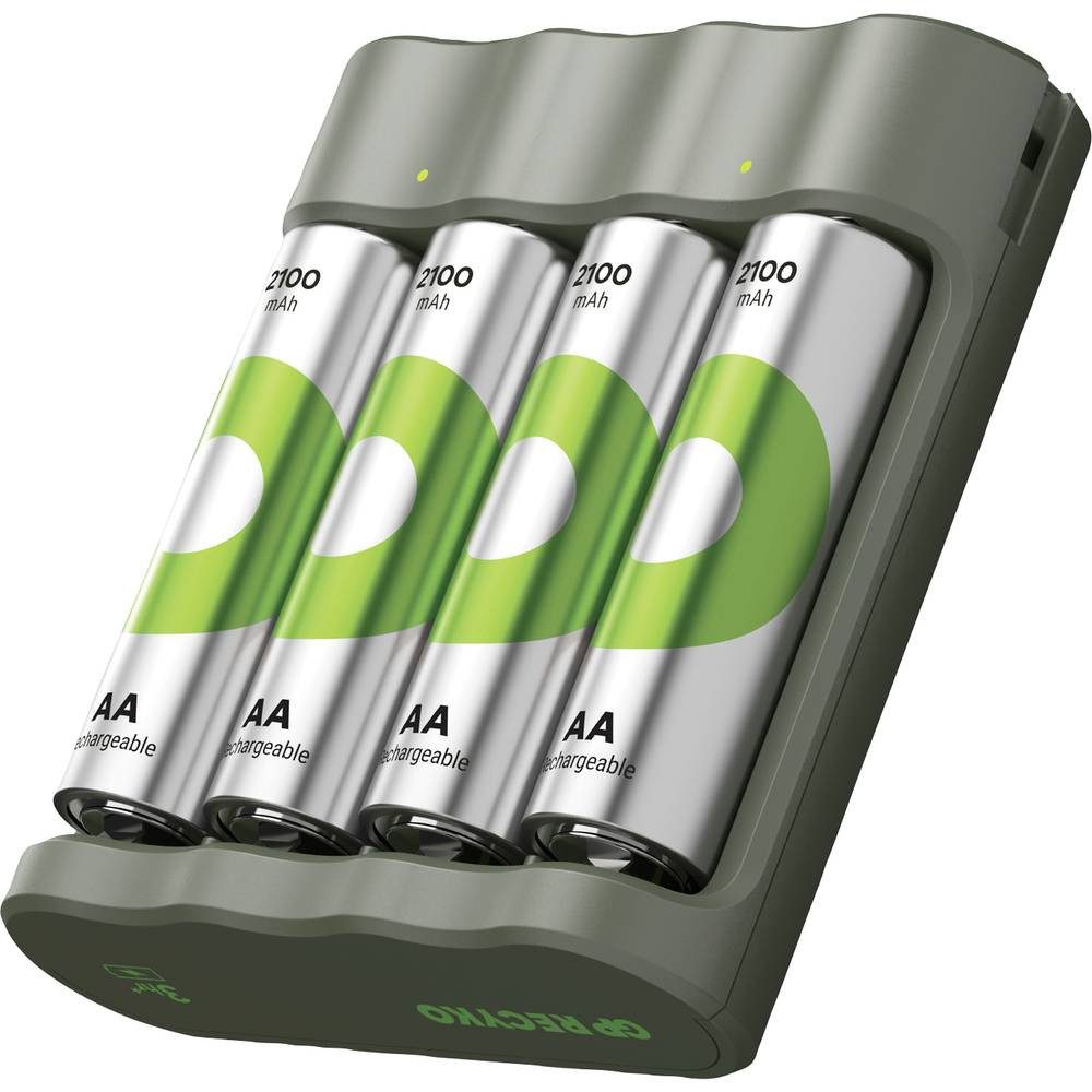 Gp "Aktion Gratis Ladegerät" 4 x RECYKO AA Akku 2100 mAh inkl Akku