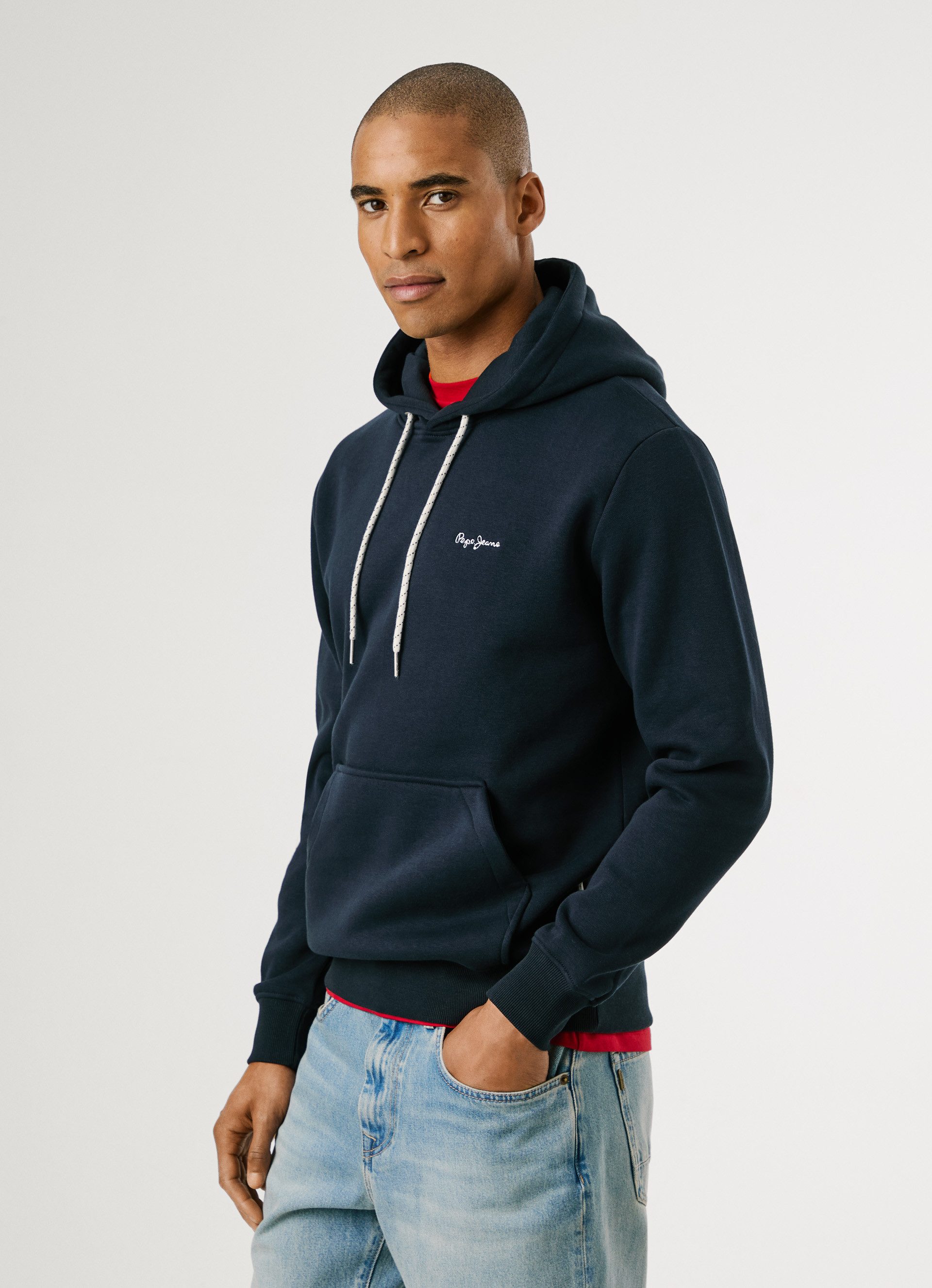 Pepe Jeans Hoodie MACBETH SMALL LOGO Regular Fit mit gesticktem Logo günstig online kaufen