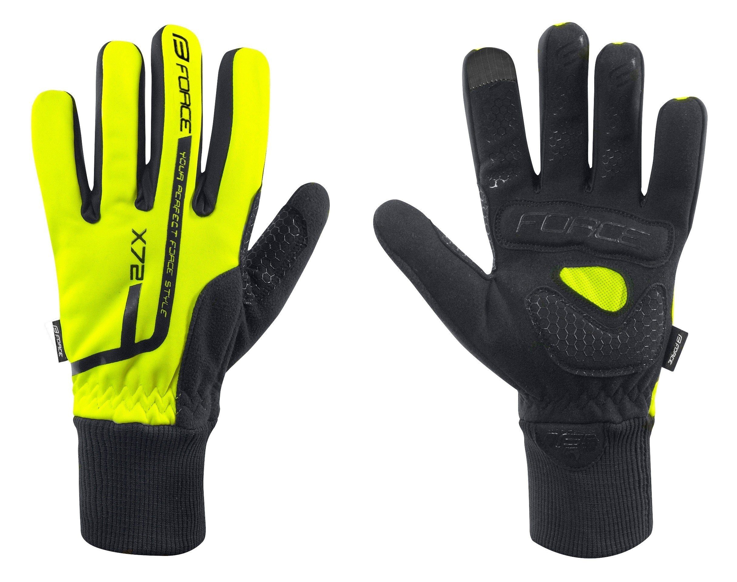 Fahrradhandschuhe Handschuhe FORCE X72 fluo 0 °C bis +5 °C *