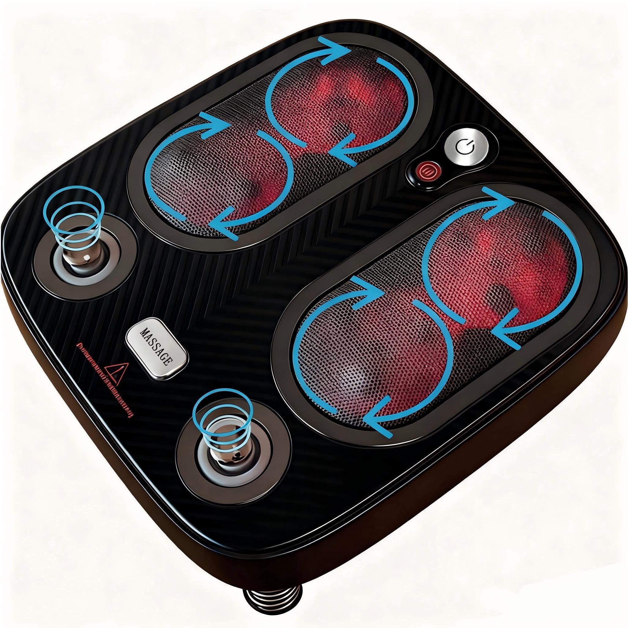 Forrlite Fußmassagegerät Shiatsu-Fußmassage mit Wärmefunktion, Elektrisches Massagegerät mit Wärmefunktion, Rollen und Luftkompression, Fußwärmer, Fußmassagegerät mit 360° Rundum-Kneten