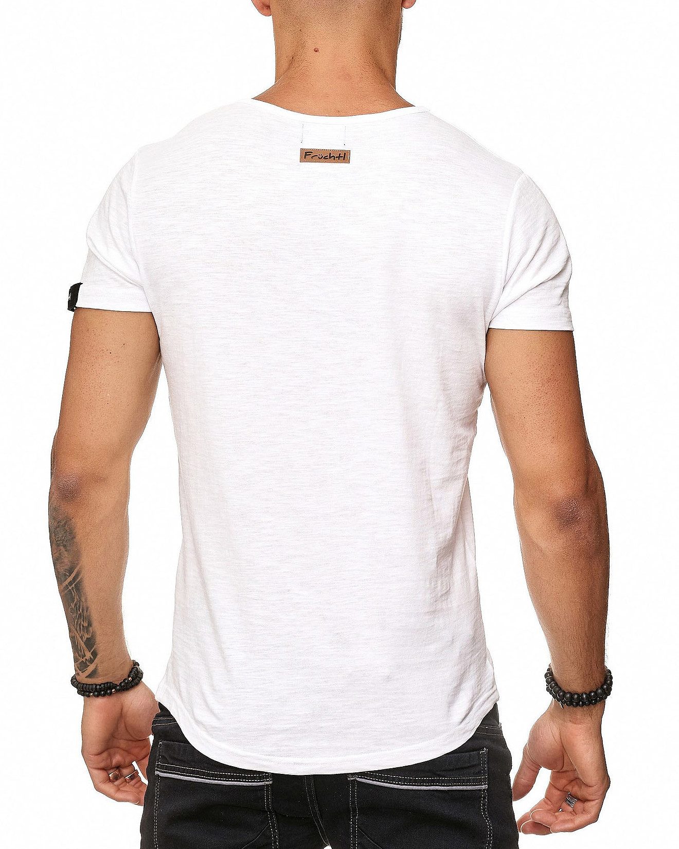 Früchtl T-Shirt mit modischer Knopfleiste