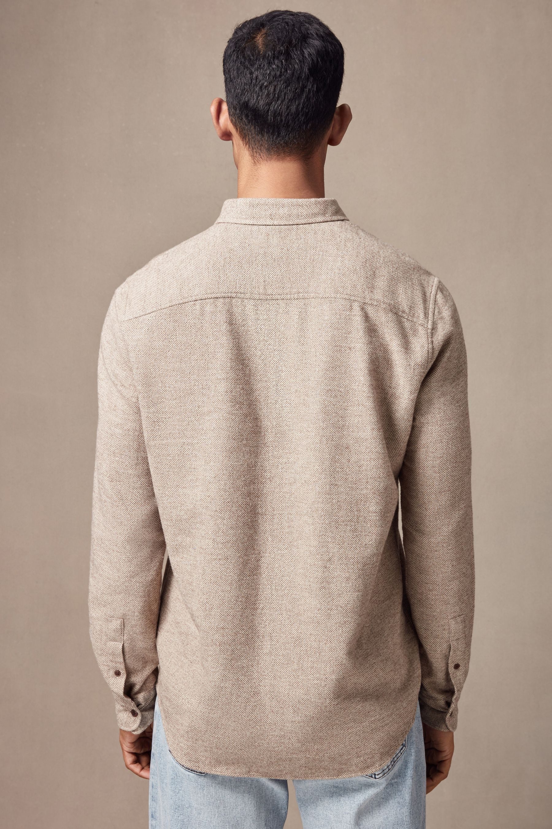 Next Langarmhemd Langarmhemd mit angerauter Struktur (1-tlg) günstig online kaufen