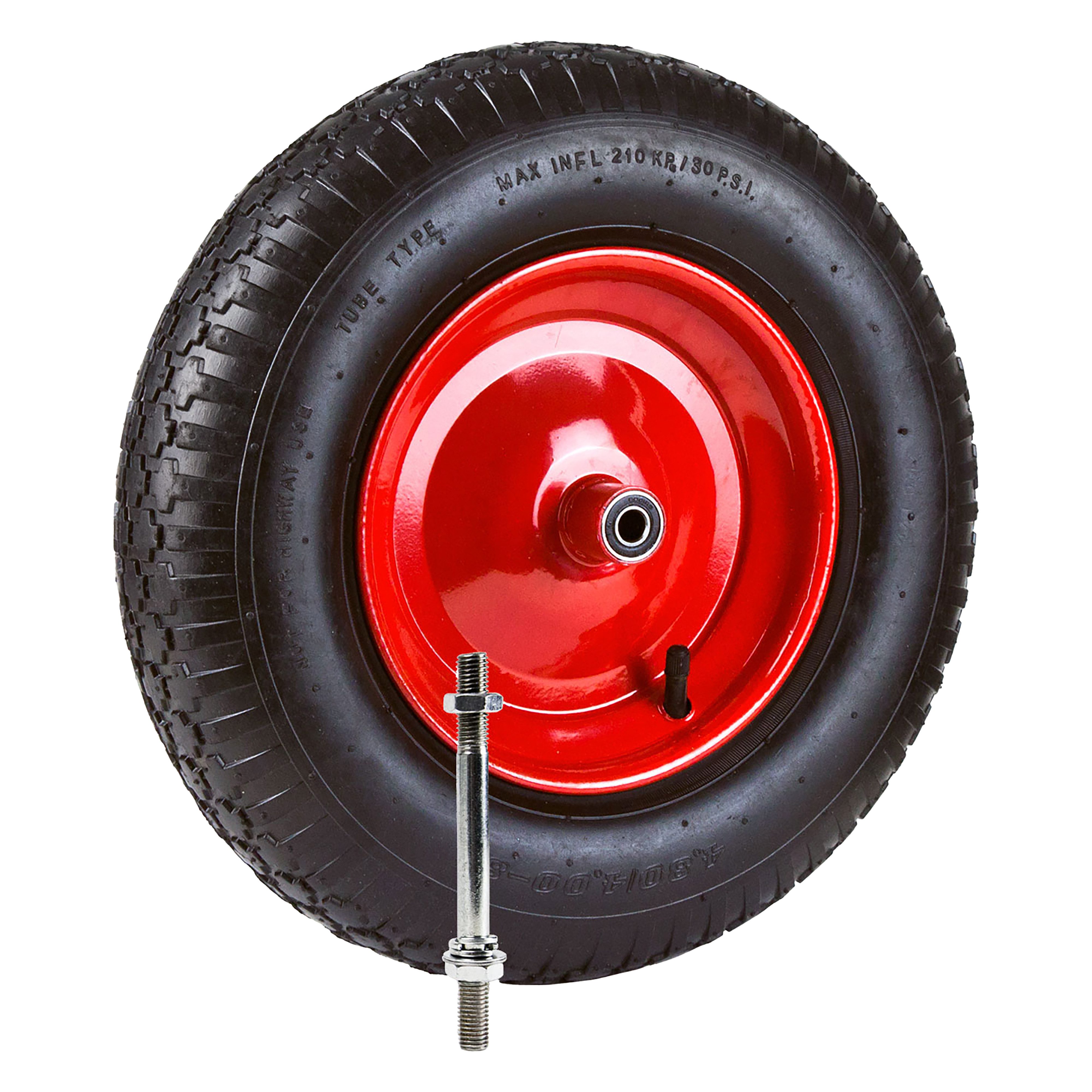 Grafner Schubkarren-Rad Schubkarrenrad luftbereift Metallfelge Achse 4.80/4.00-8PU (1 St), inkl. Achse