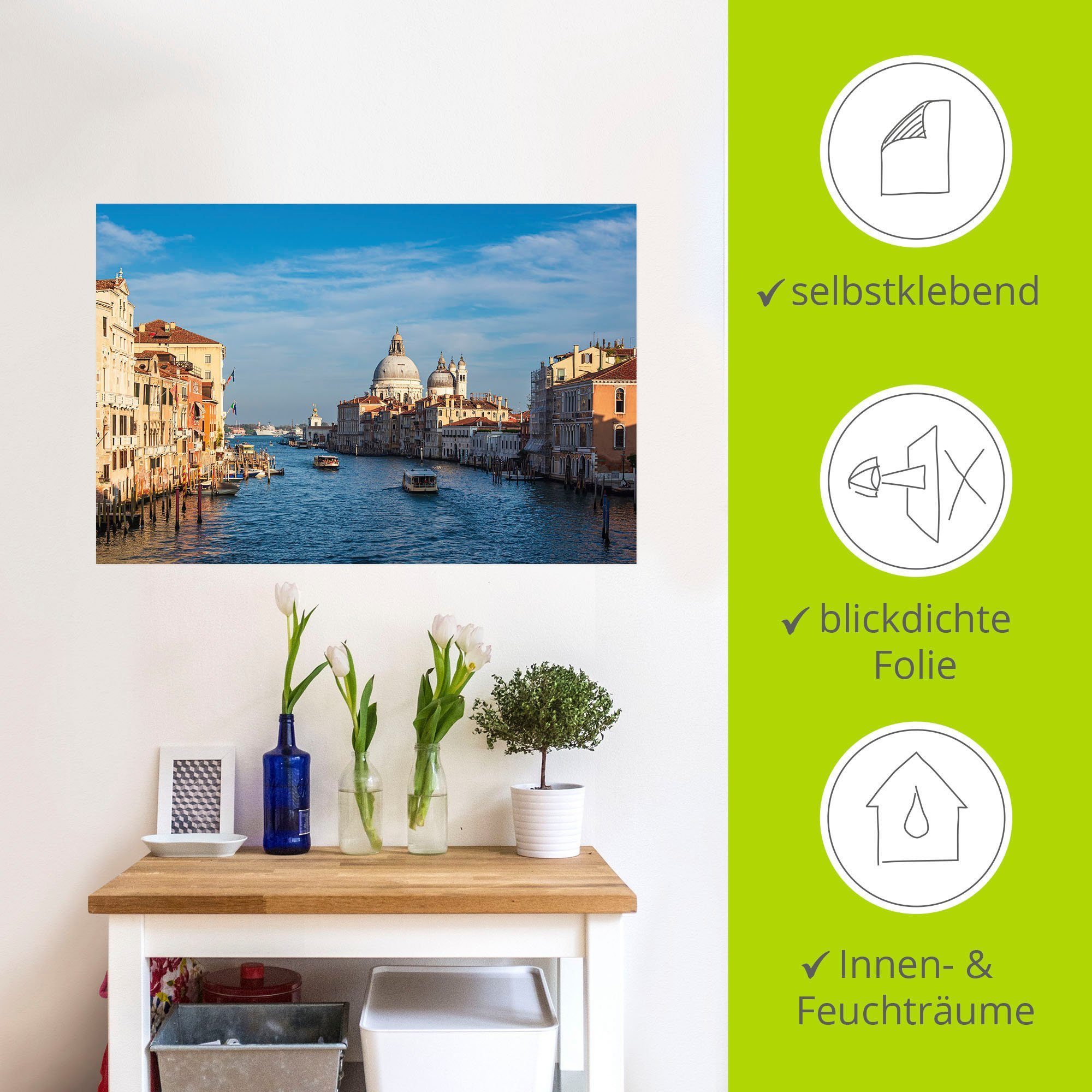 (1 Größen als versch. Santa Poster Venedig, Venedig Wandaufkleber Wandbild Leinwandbild, Salute oder Maria Kirche della in Alubild, Artland St),