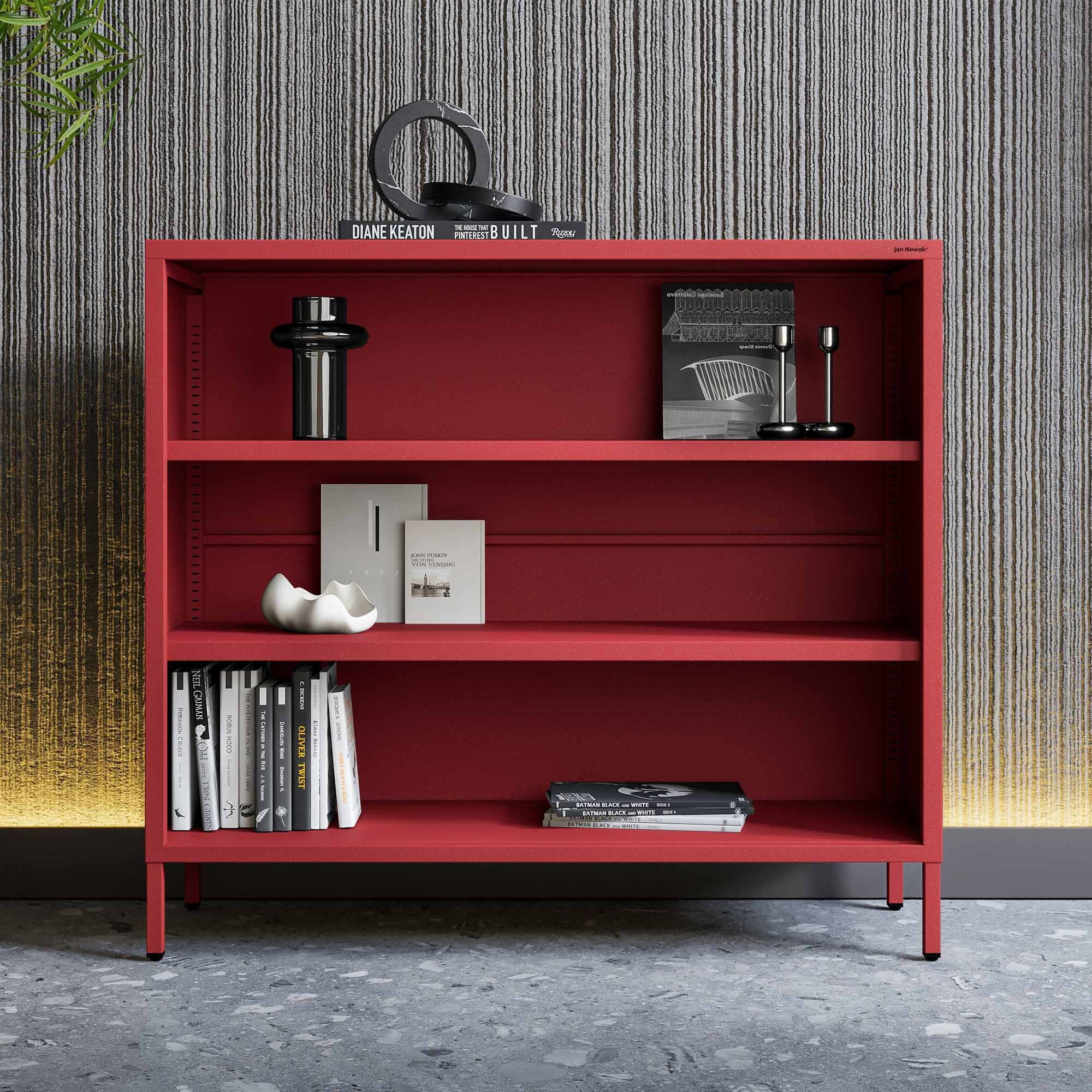 Jan Nowak Sideboard LUCA Regal Metall Stahl 100x90x35cm 2 Regale Sparkling (Stahl 0,6mm, 40kg, 25mm Raster, Wandmontage möglich), Brilliance Beine regulierbar Wohnzimmer Büro