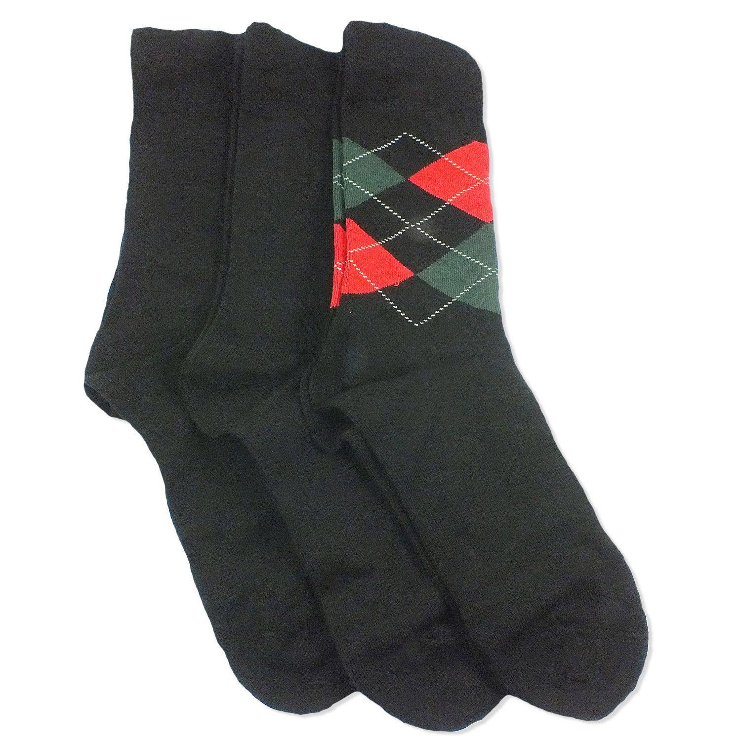 Camano Langsocken CA4903 (Packung, 3-Paar, 3 Paar) Herren Damen Unisex Business Socken Baumwolle Geschenkverpackung 05 black