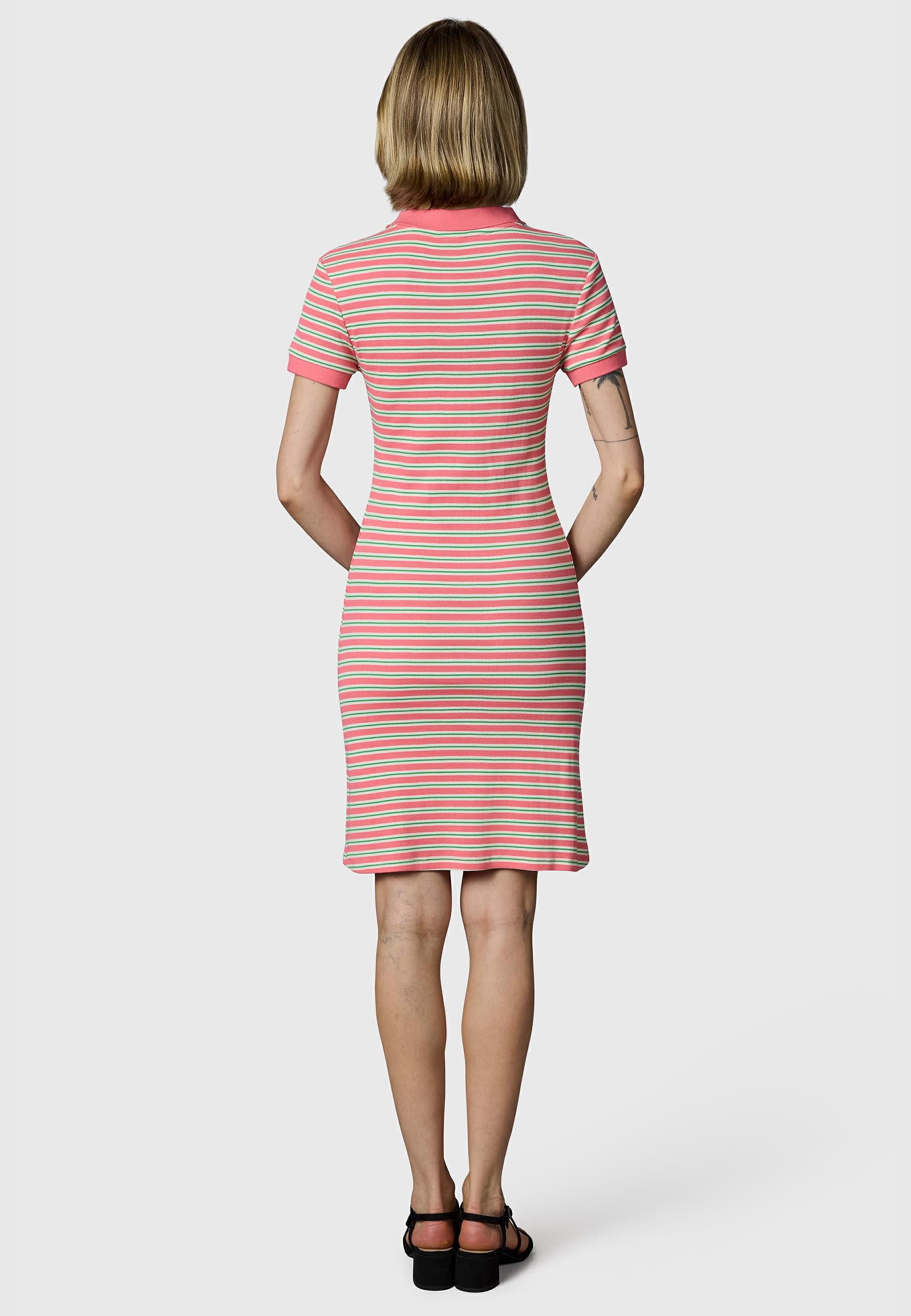 Ragwear A-Linien-Kleid Colaro Stripes Dress YOUMODO Gestreiftes Damen Minikleid mit Hemdkragen