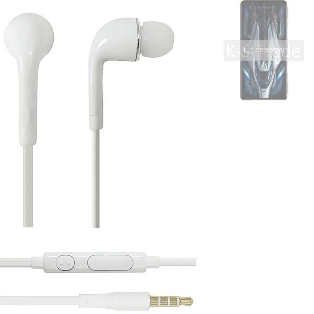 K-S-Trade für Xiaomi Redmi K50 Gaming Edition In-Ear-Kopfhörer (Kopfhörer Headset mit Mikrofon u Lautstärkeregler weiß 3,5mm)